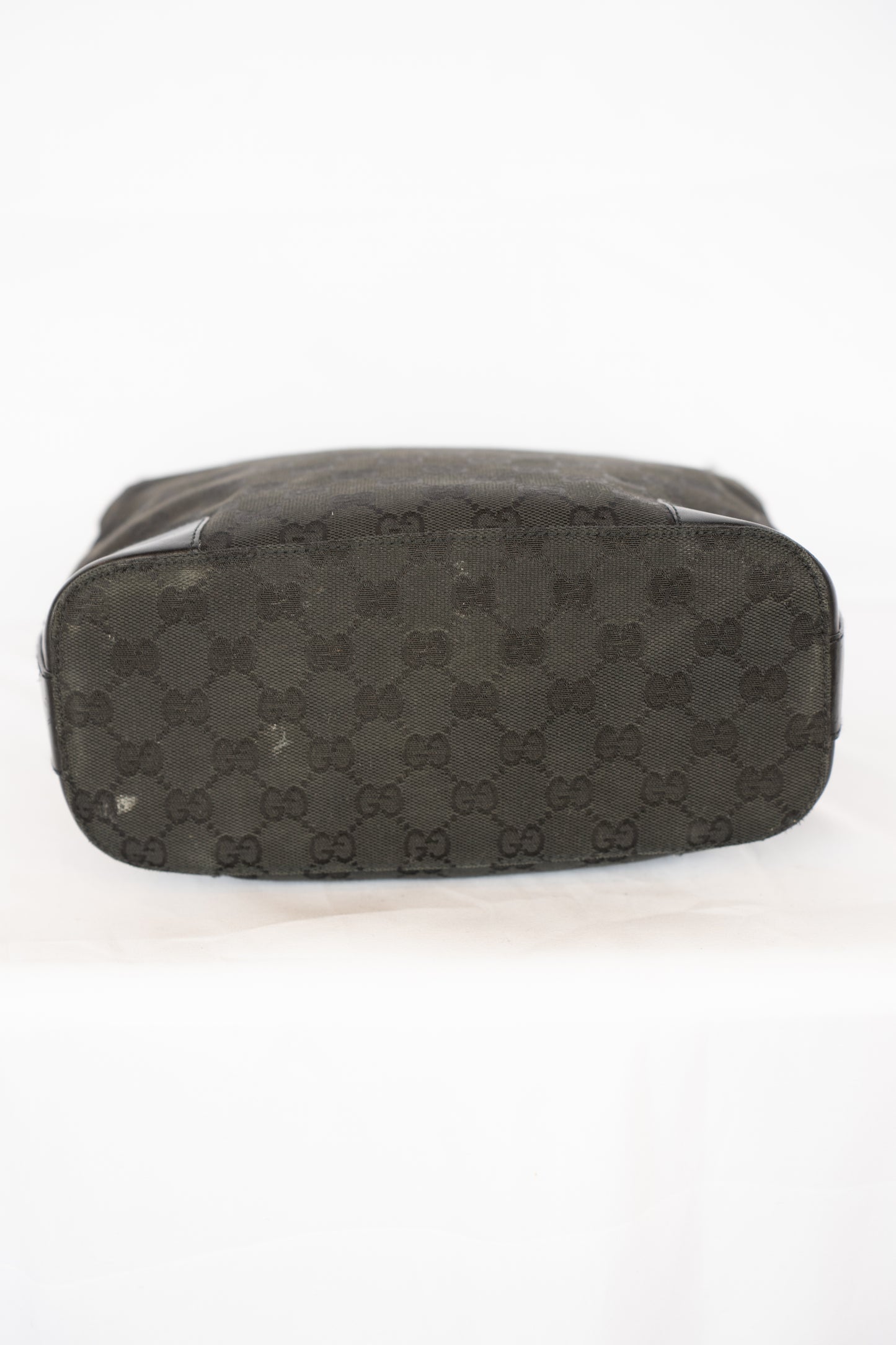 Gucci Black Canvas Monogram Shoulder Bag