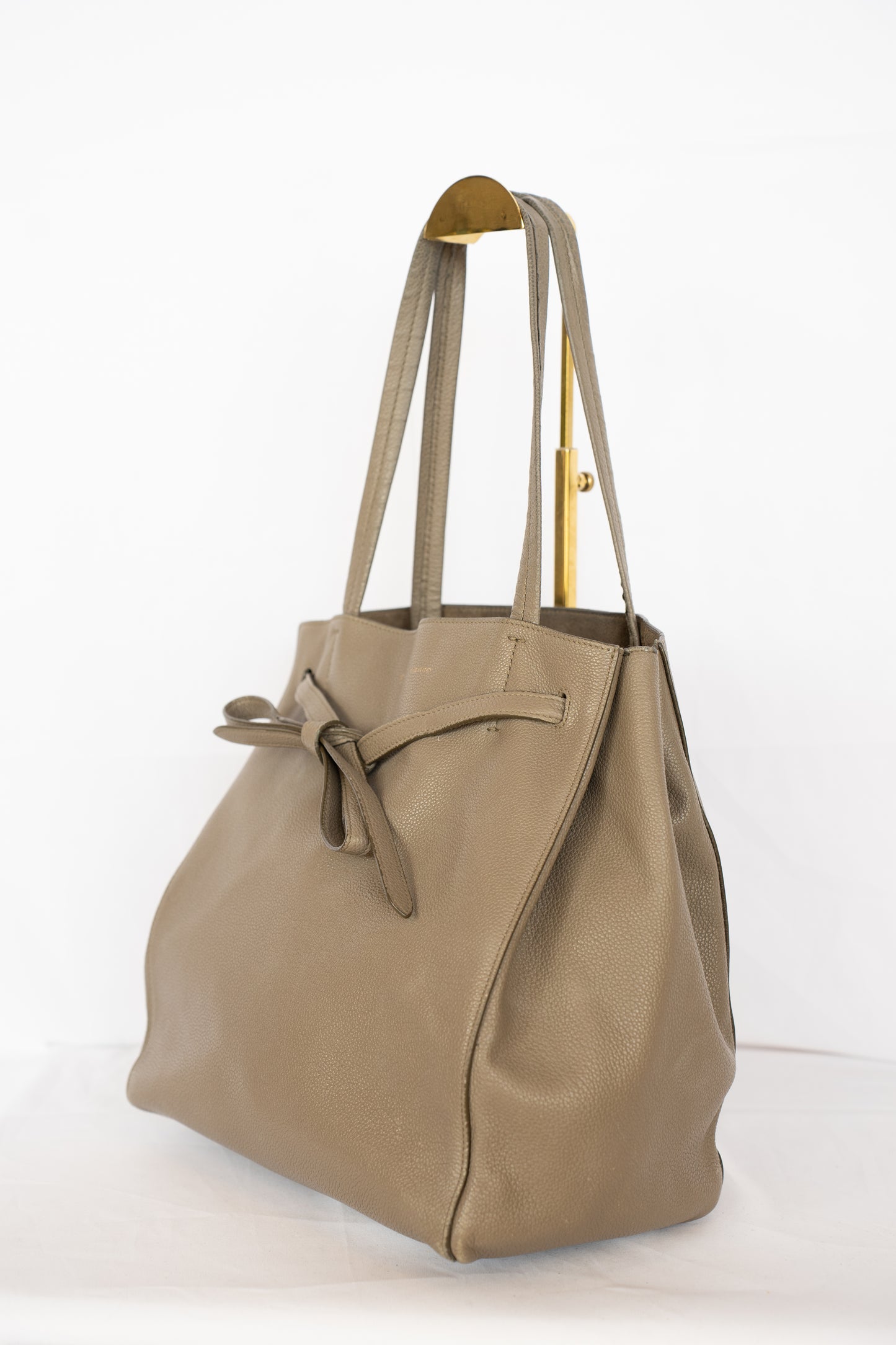 Celine Grey Leather Signature Cabas Phantom Medium Tote