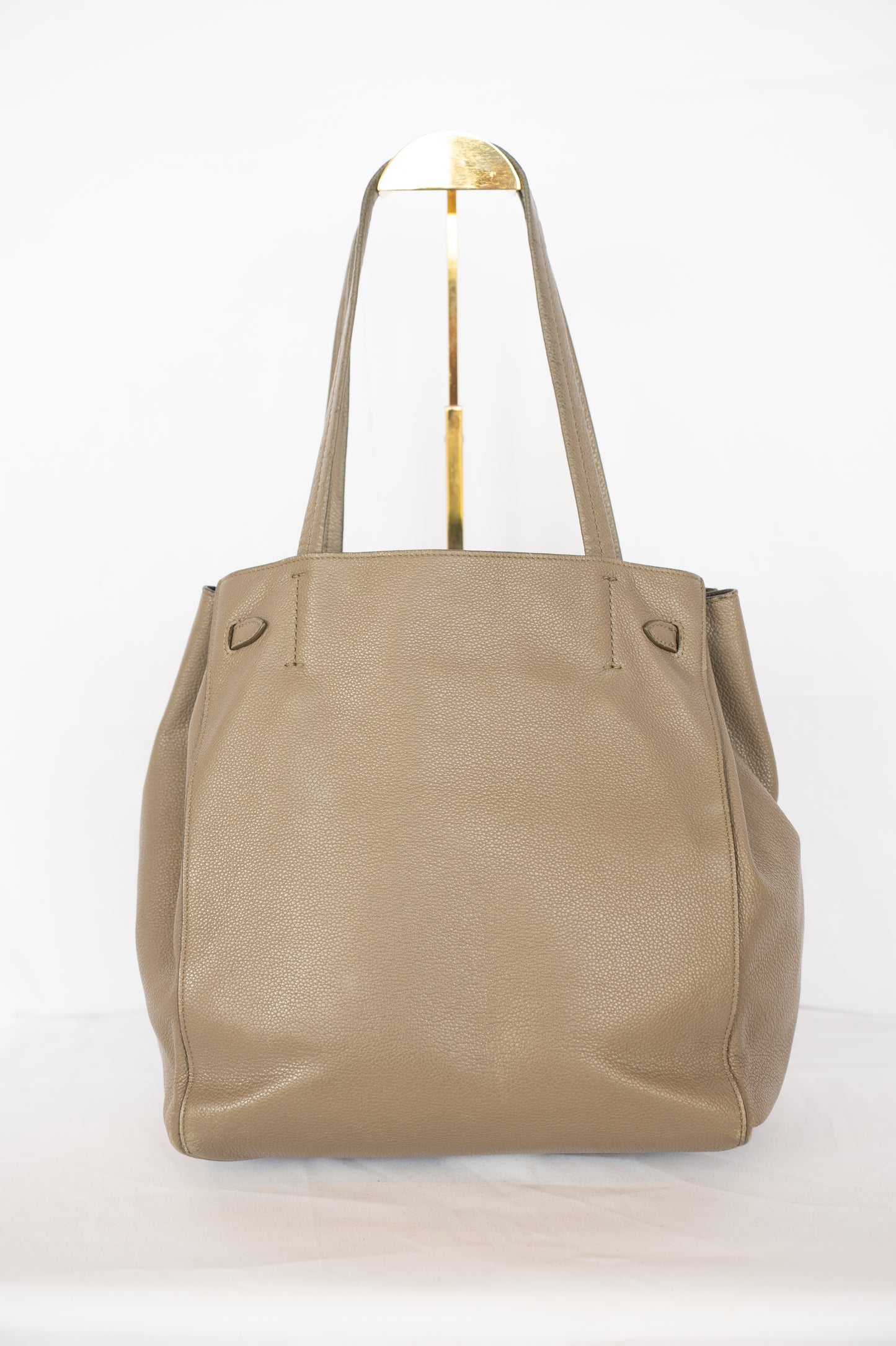Celine Grey Leather Signature Cabas Phantom Medium Tote