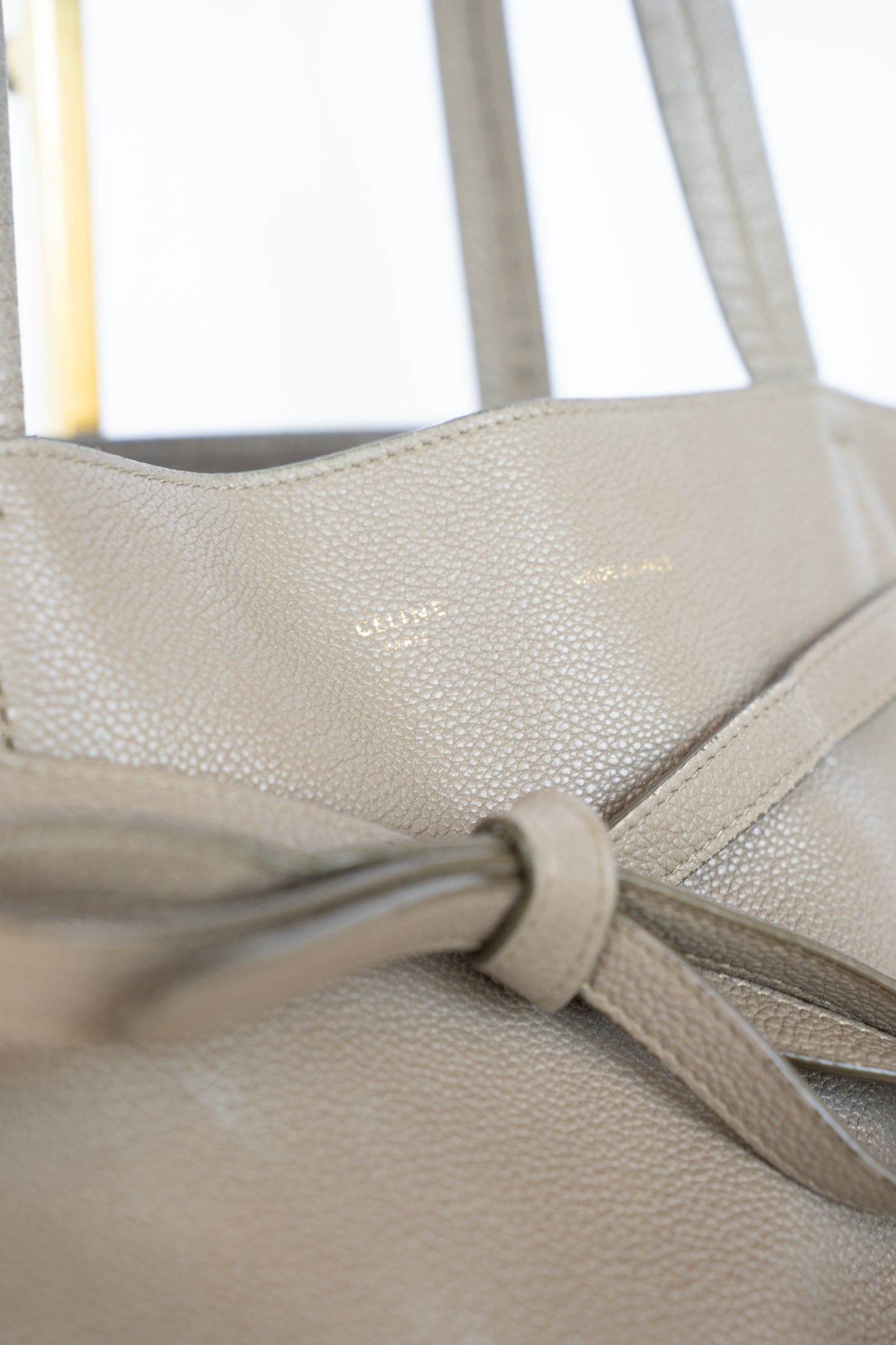 Celine Grey Leather Signature Cabas Phantom Medium Tote