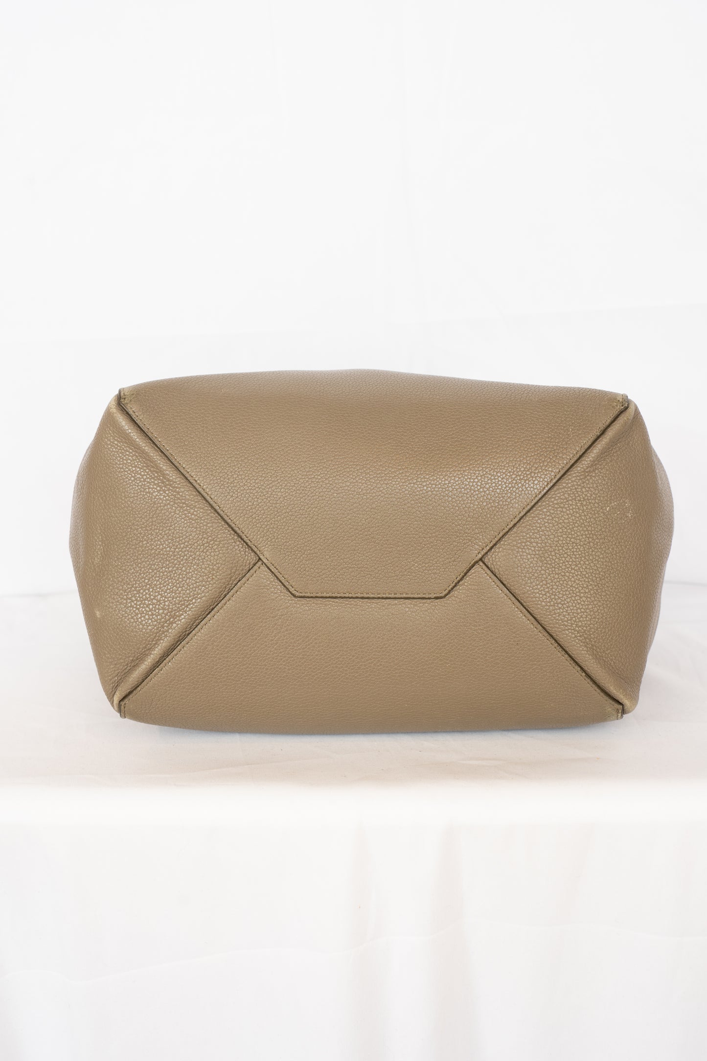 Celine Grey Leather Signature Cabas Phantom Medium Tote