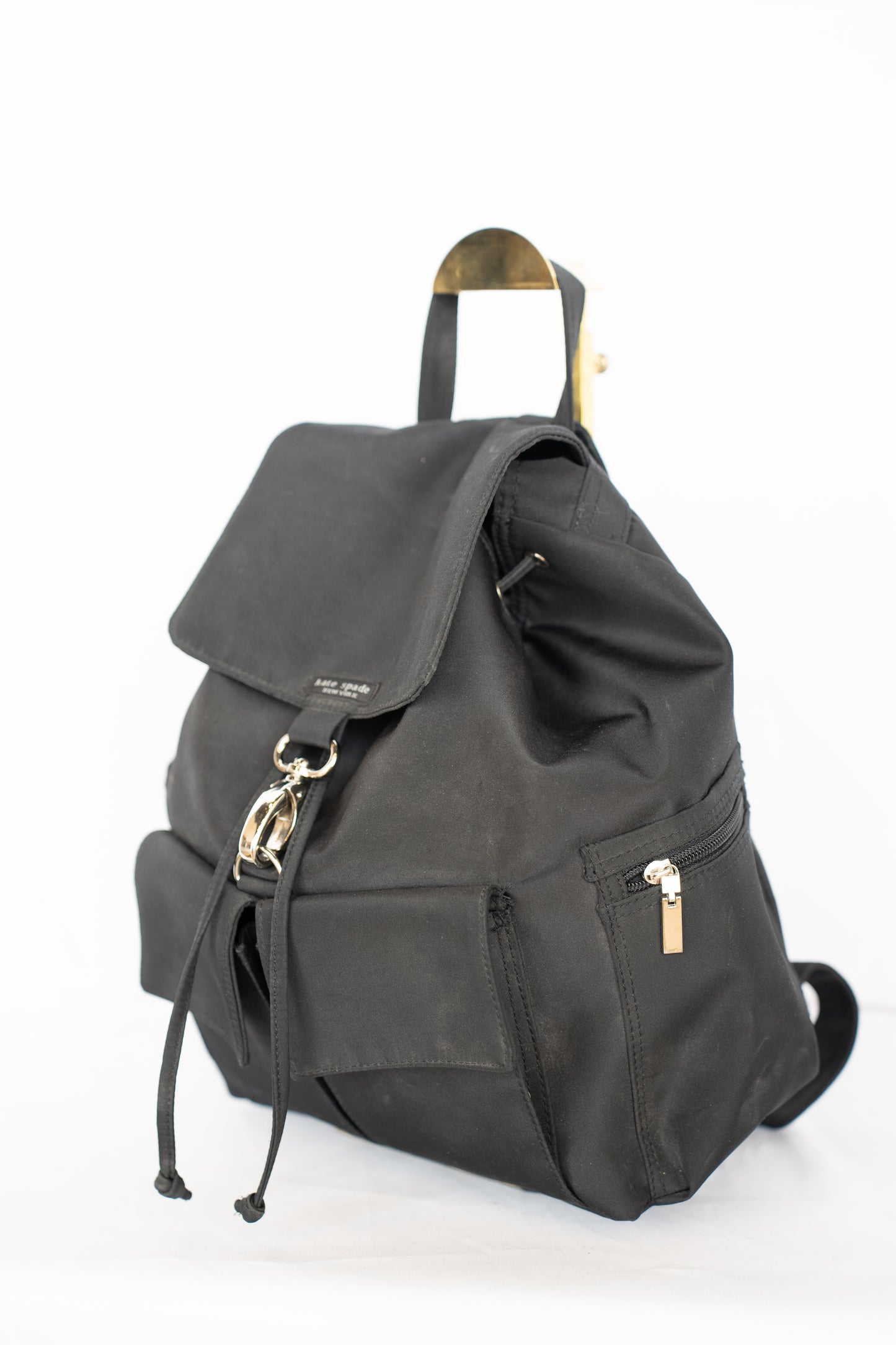 Kate Spade Black Nylon Multi Pocket Backpack
