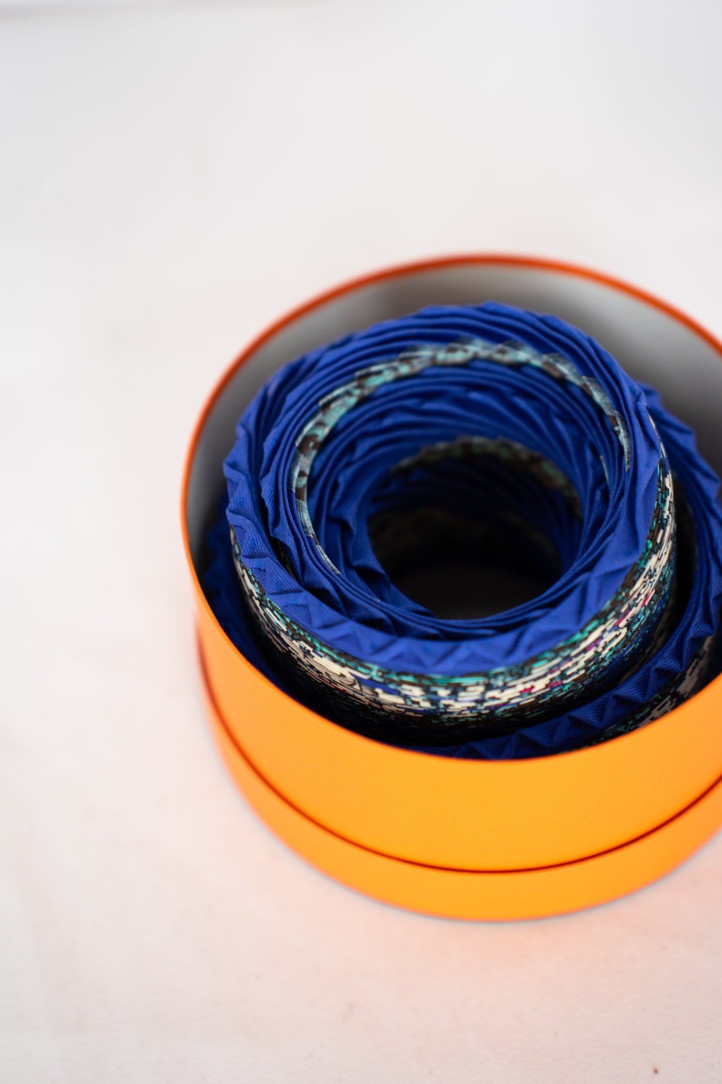Hermes Le Carre Plisse Pleated Silk Scarf