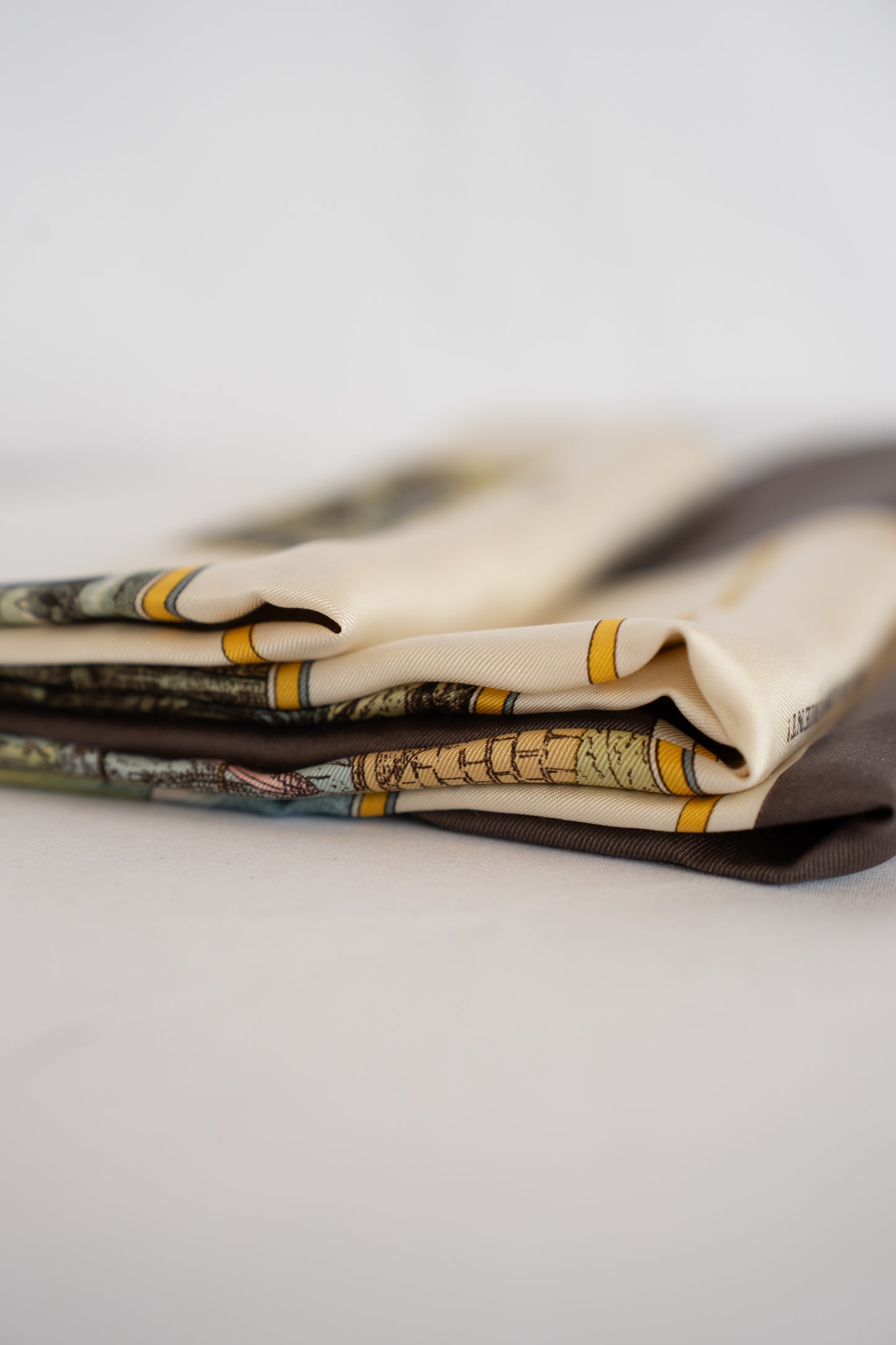 Burberry Silk Scarf w/ Paintings Print