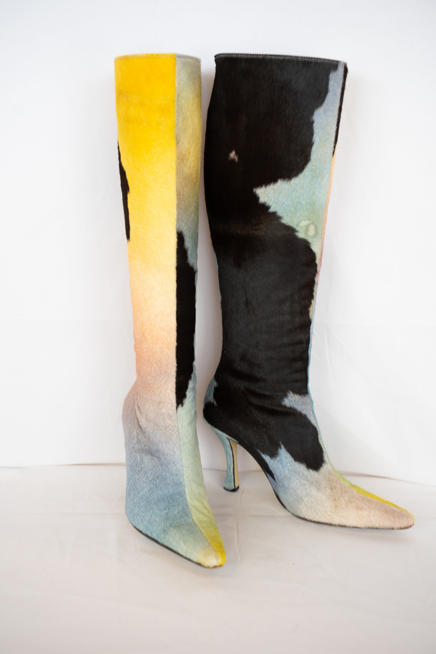 COMES WITH BOX - Walter Steiger Ponyhair Tie Dye Pointed Toe Boots