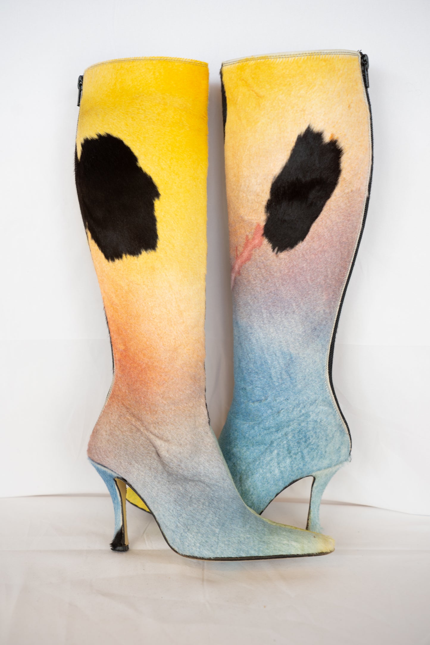 COMES WITH BOX - Walter Steiger Ponyhair Tie Dye Pointed Toe Boots