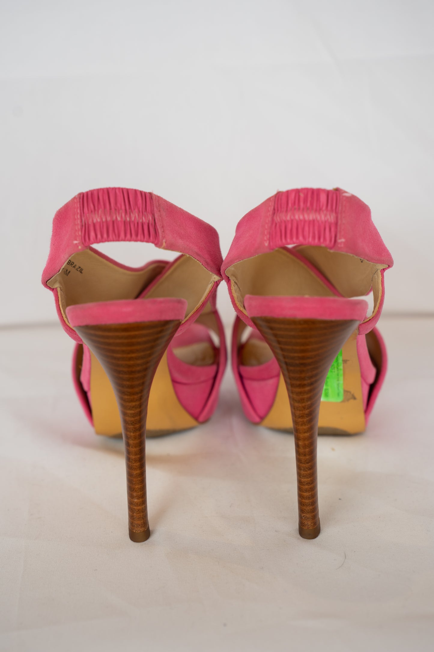 Diane Von Furstenberg Pink Suede Cross Strap Platform Heels