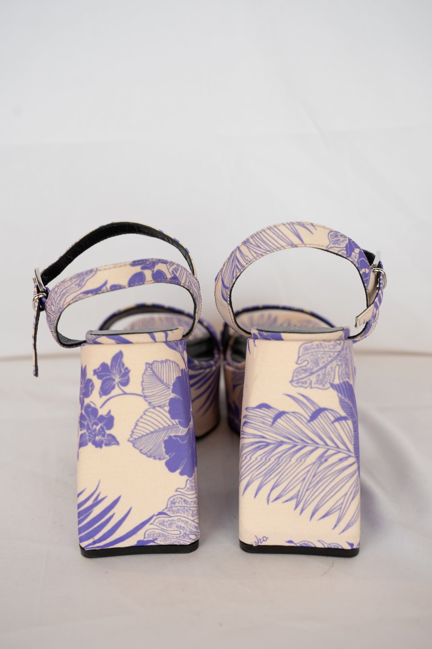 Pinko Purple Floral Platform Sandals