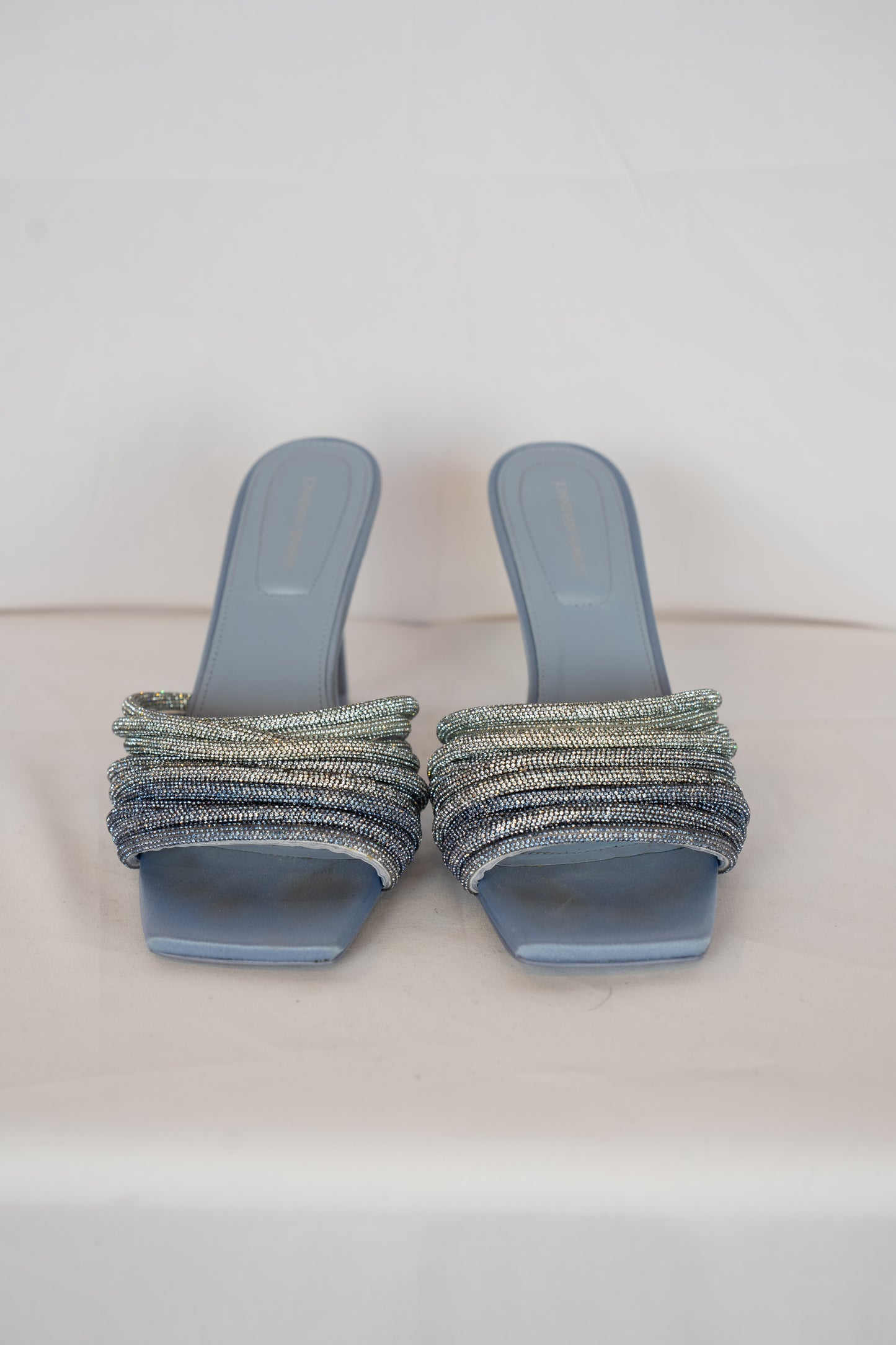 Jonathan Simkhai Light Blue Multi Rhinestone Strand Heels