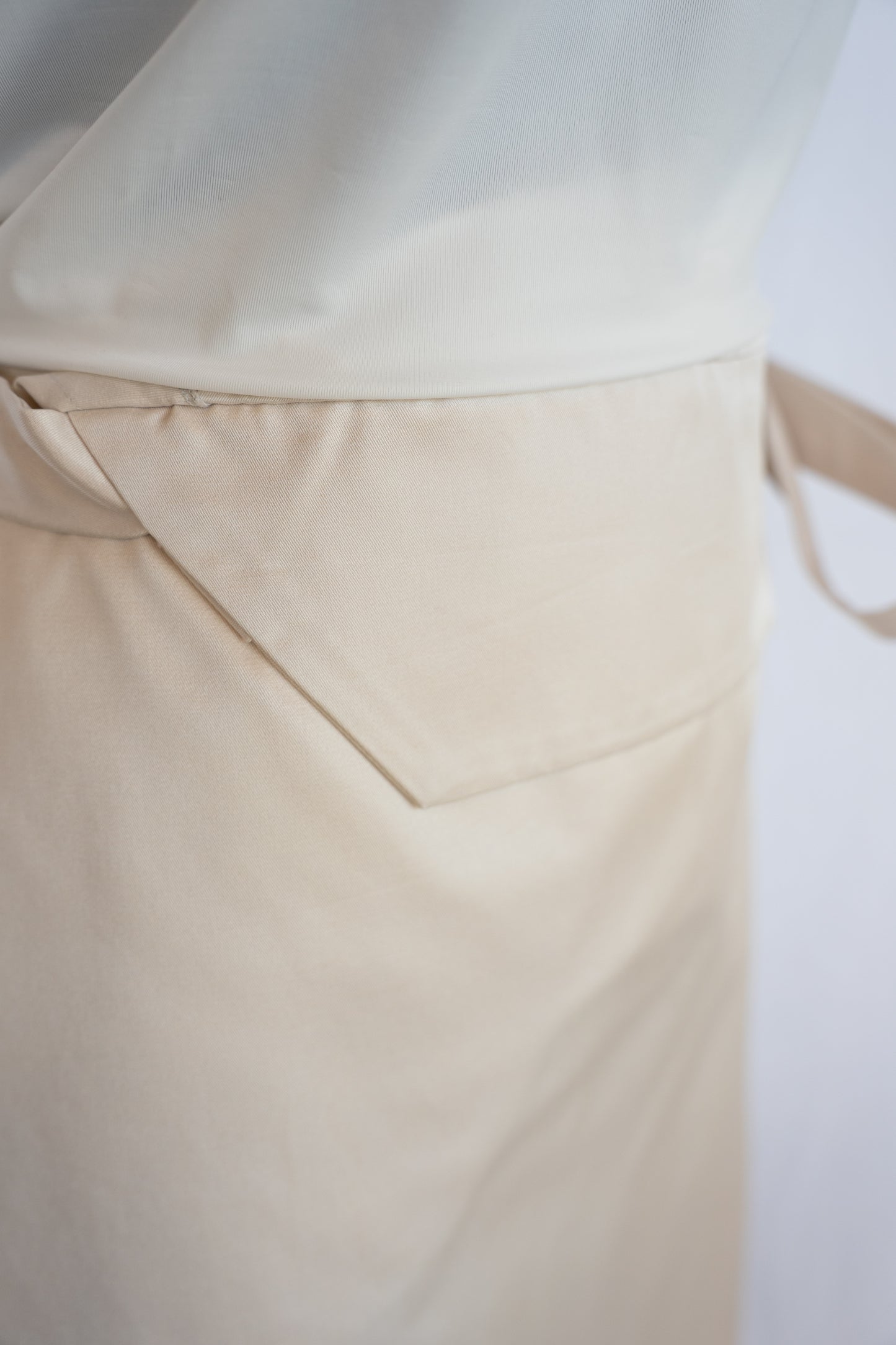 Celine Silk Button Tie-Front Knee-Length Skirt