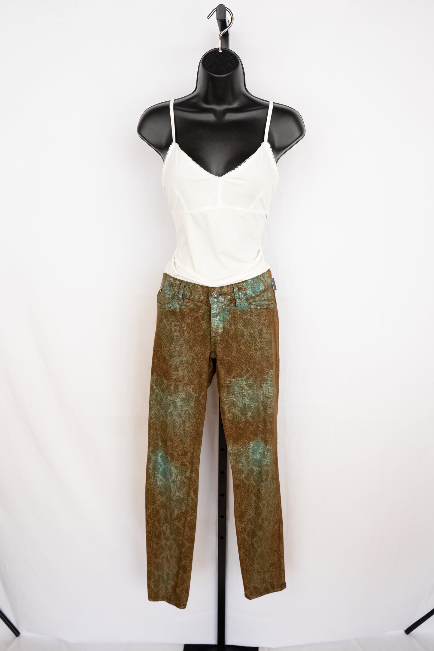 Rich & Skinny Brown/Teal Snakeskin Print Skinny Jeans NWT