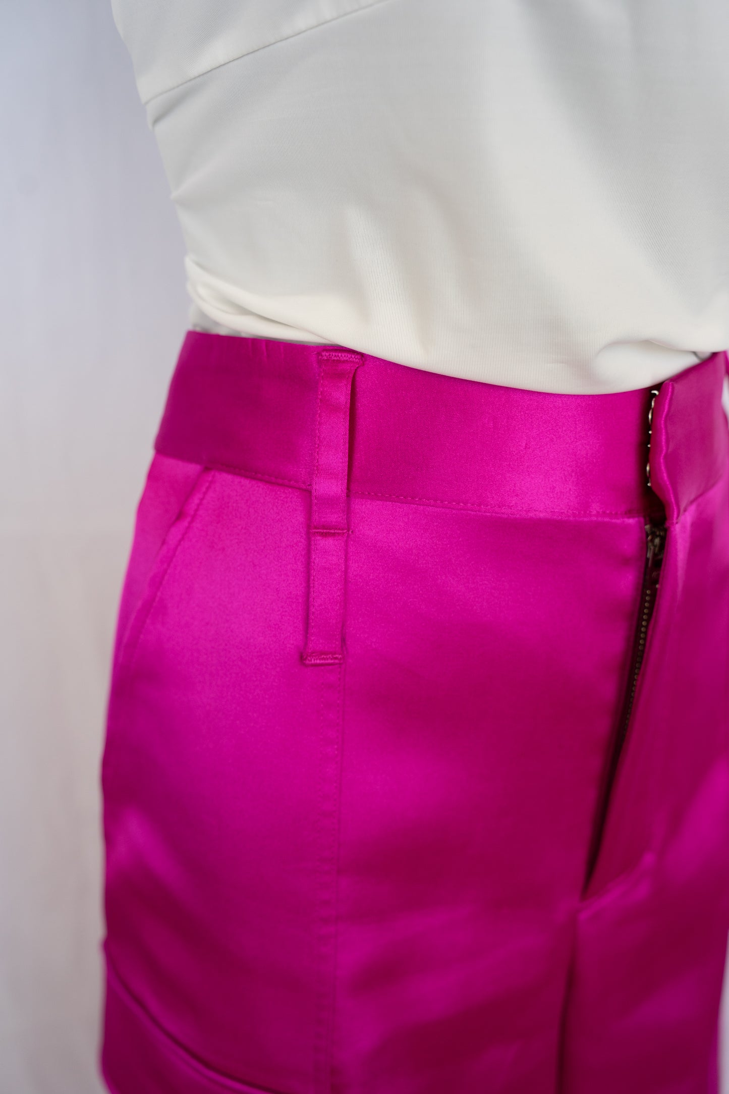 Frame Fuschia Satin Cargo Pants