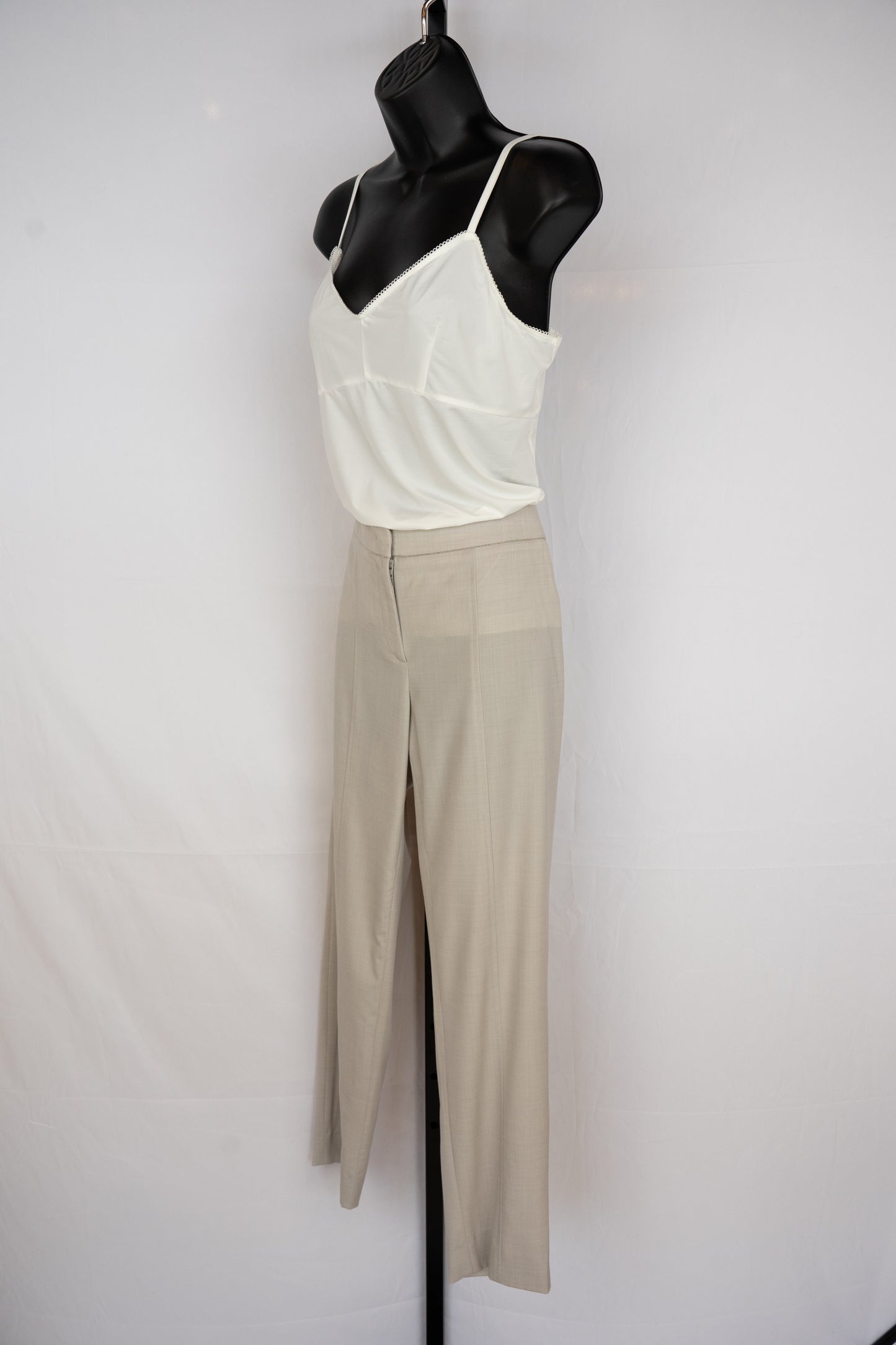 Fabiana Filippi Light Purple Straight Leg Trousers w Side Beading