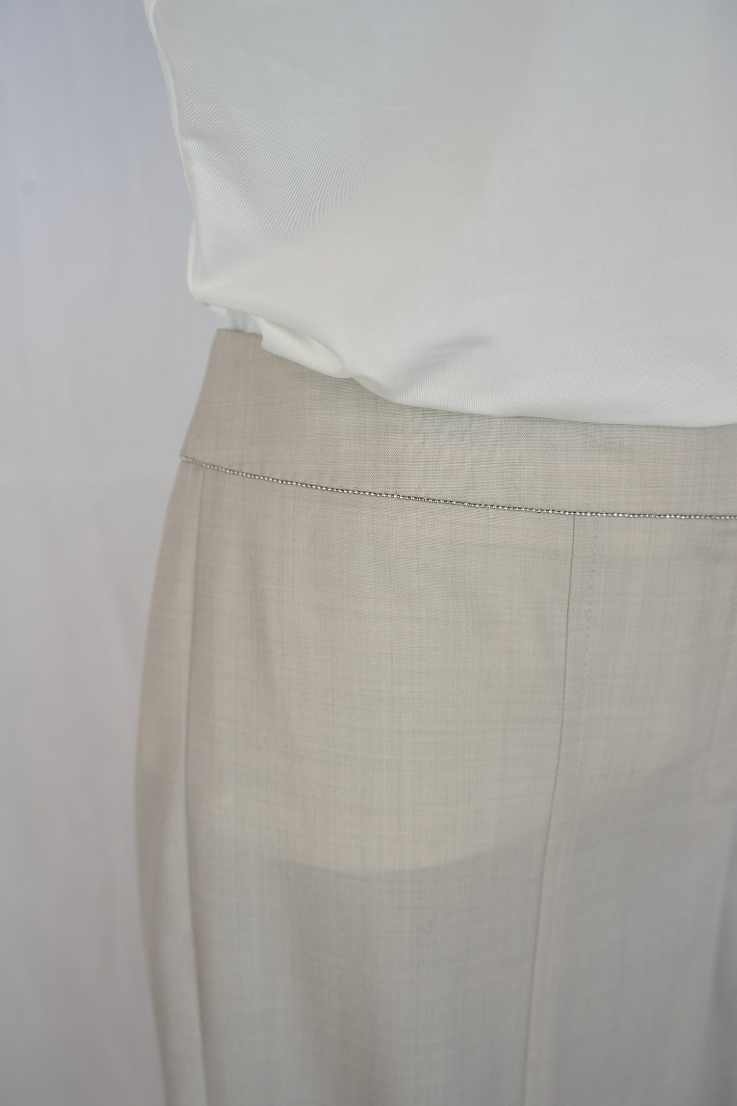 Fabiana Filippi Light Purple Straight Leg Trousers w Side Beading
