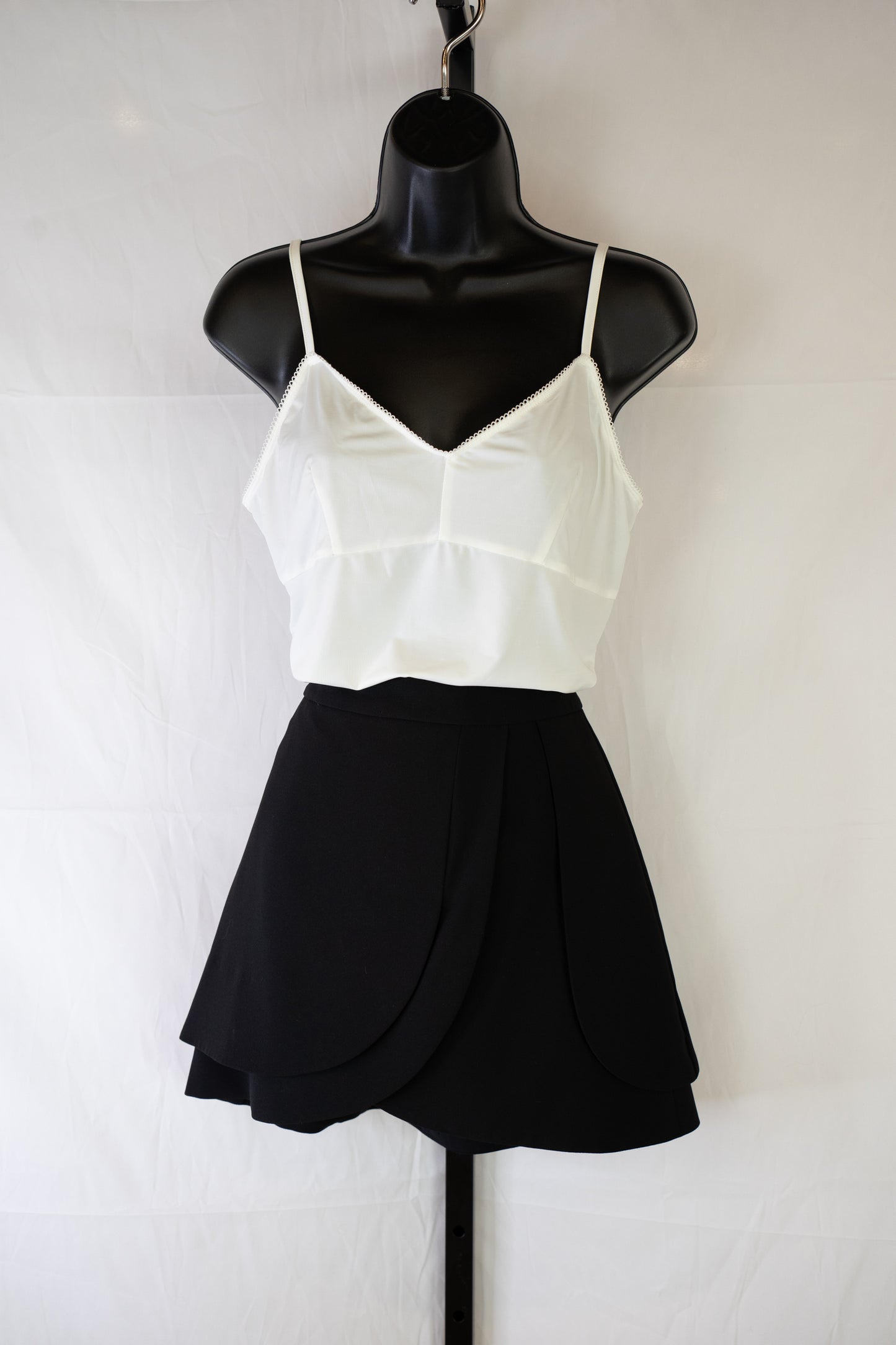 Alice + Olivia Black Layered Mini Skirt