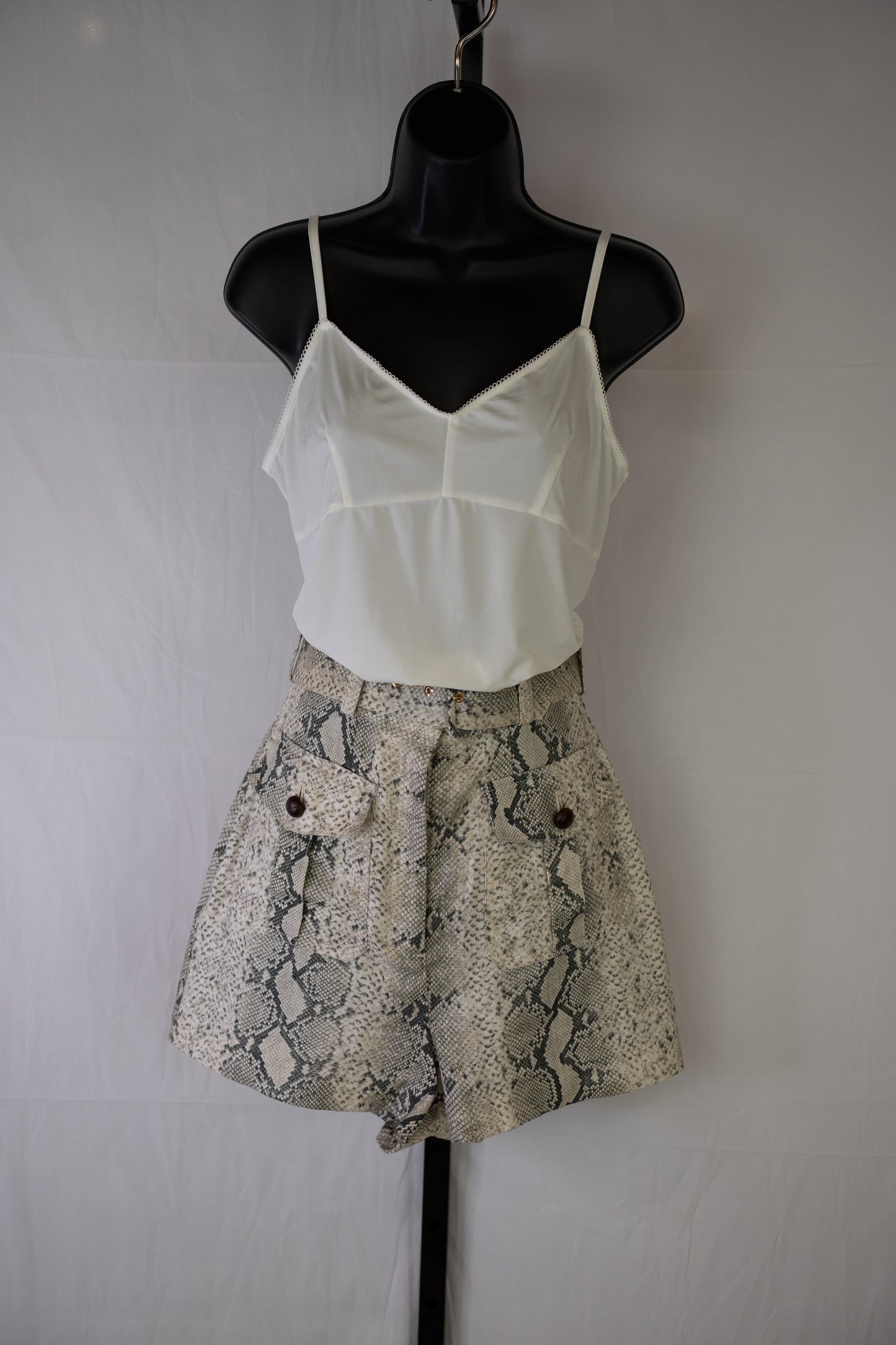 Zimmermann Grey Python Print Pocket Mini Skirt w Belt NWT