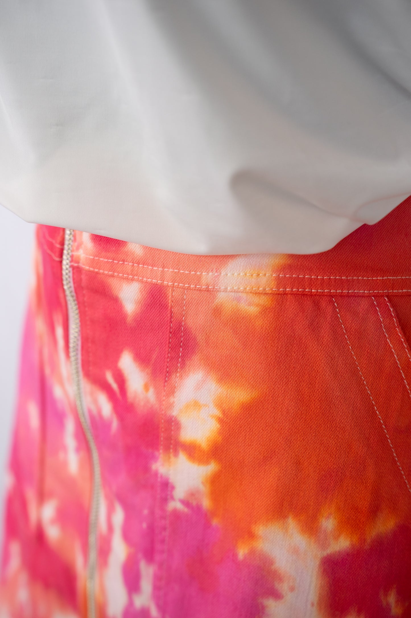 Trina Turk Pink Orange Tie-Dye Zip Up Mini Skirt NWT