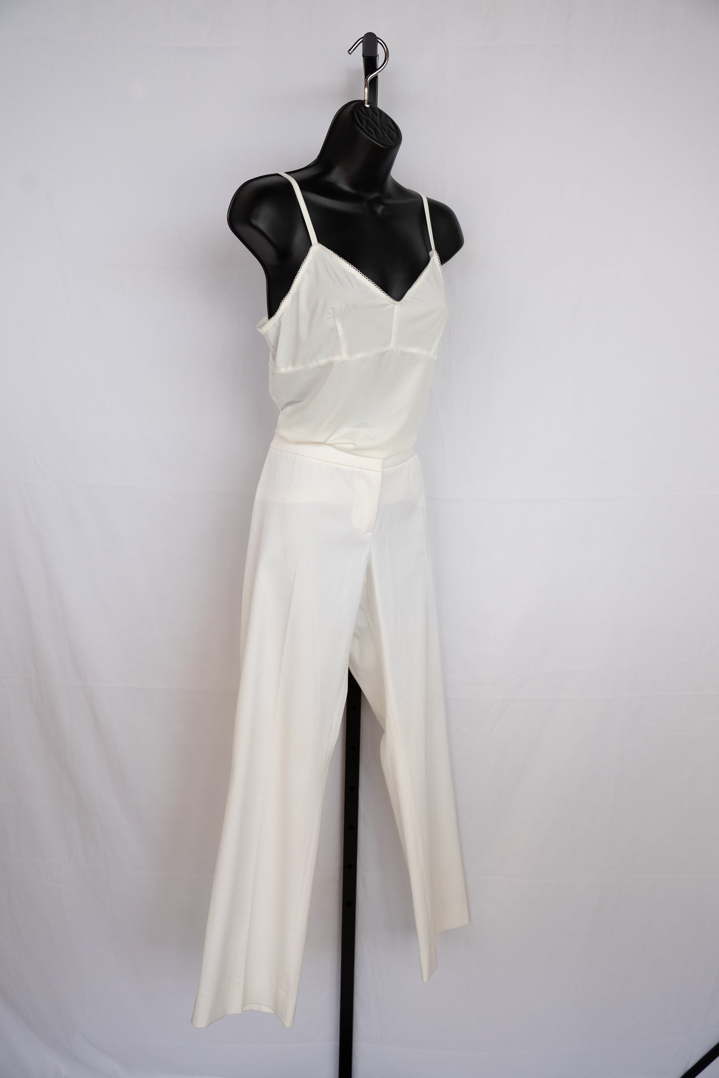 Versace White Straight Leg Capris w/ Gold Button