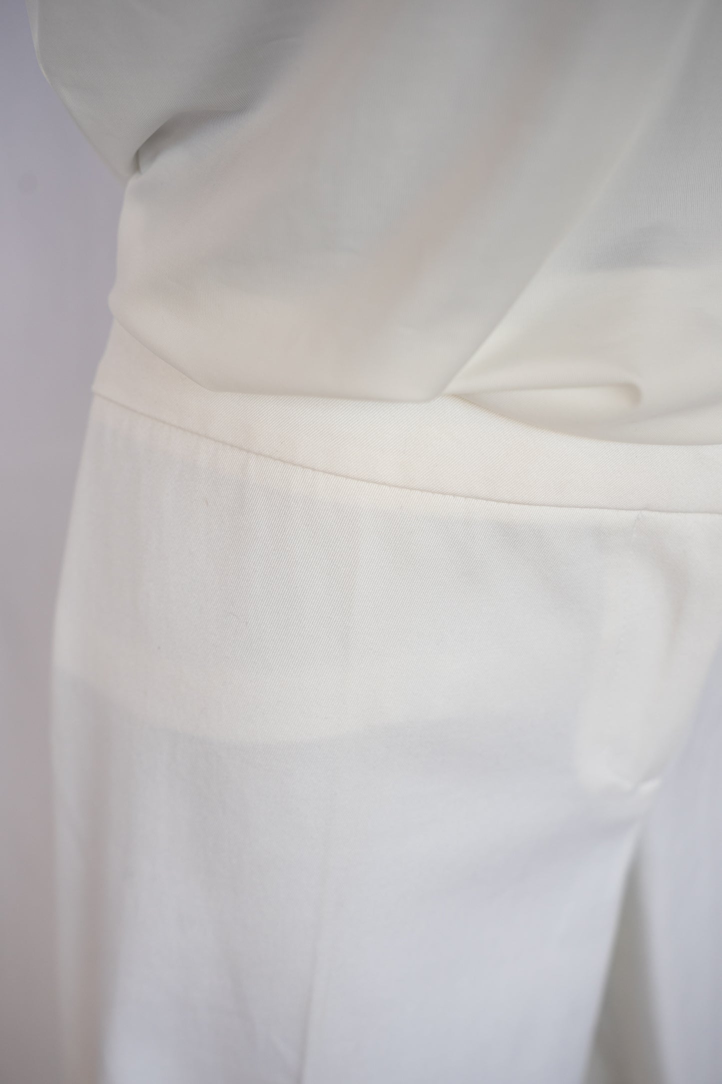Versace White Straight Leg Capris w/ Gold Button
