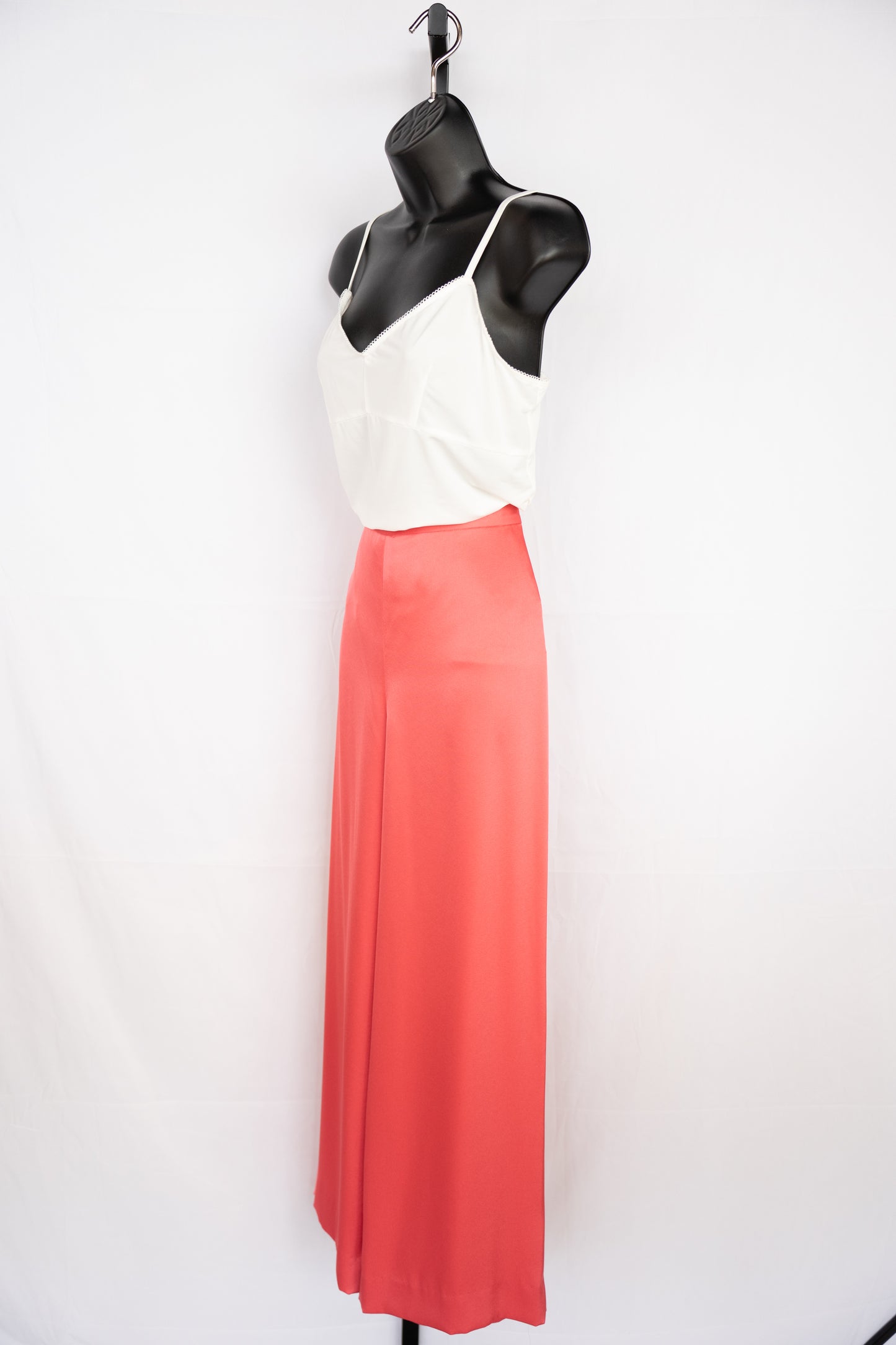 St. John Coral Satin Wide Leg Pants