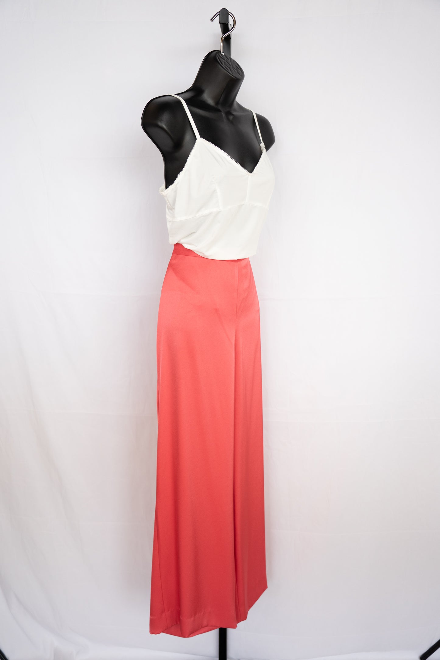 St. John Coral Satin Wide Leg Pants