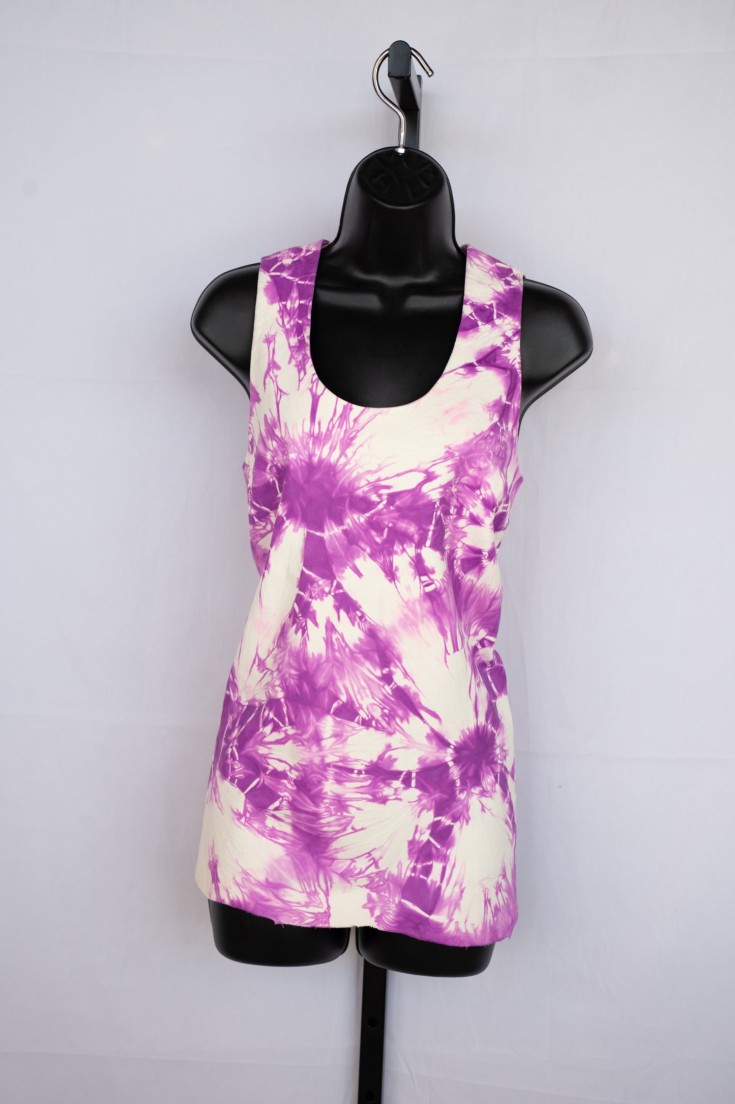 Alexander Wang Leather White & Purple Tie-Dye Sleeveless Top NWT