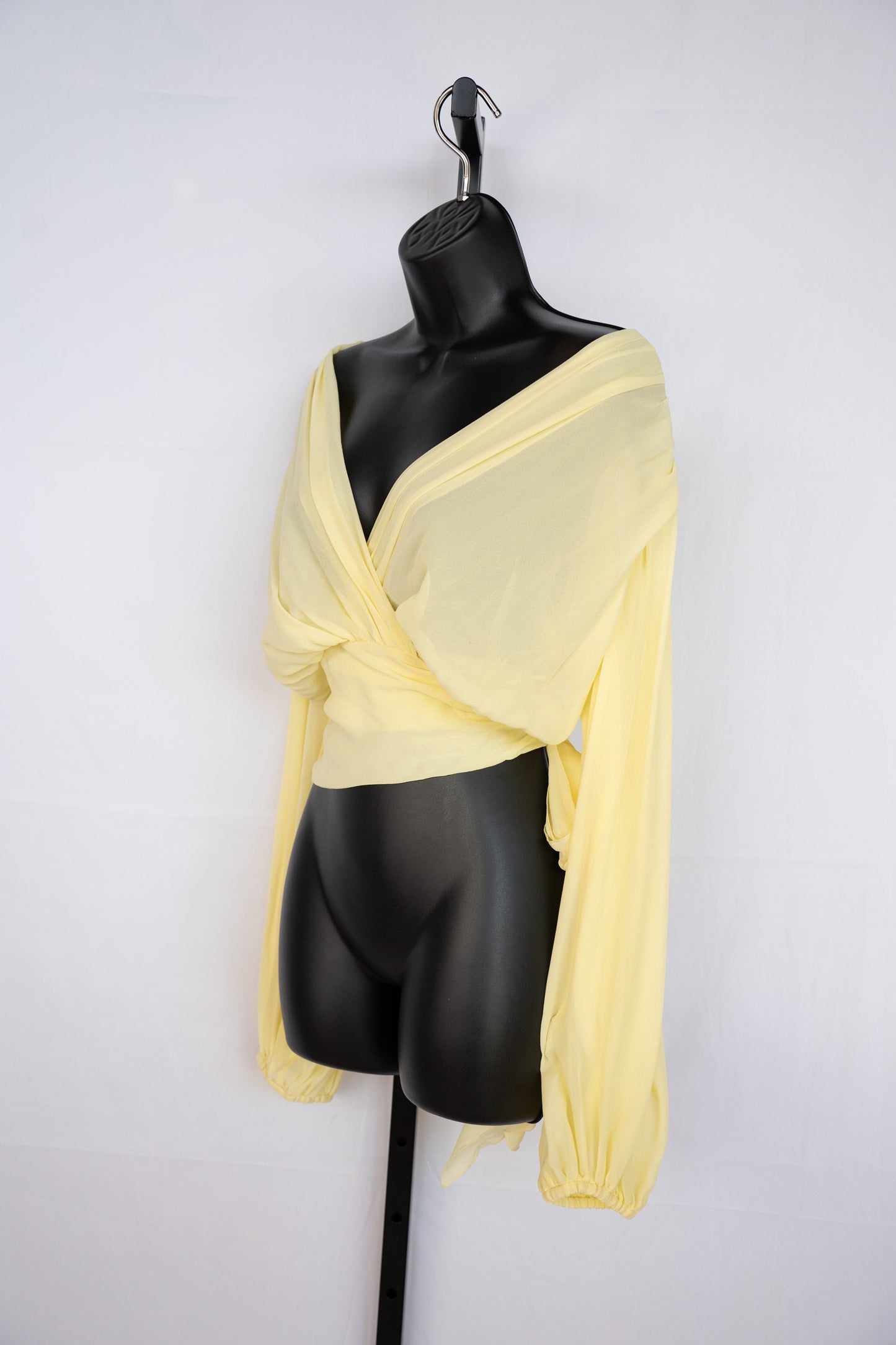 Dolce & Gabbana Silk Yellow Long Sleeve Tie Blouse NWT
