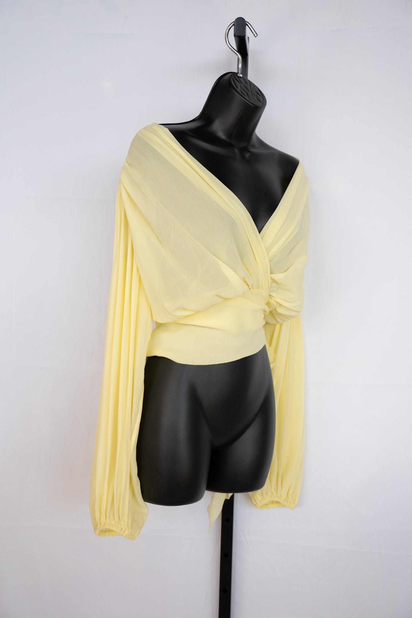 Dolce & Gabbana Silk Yellow Long Sleeve Tie Blouse NWT