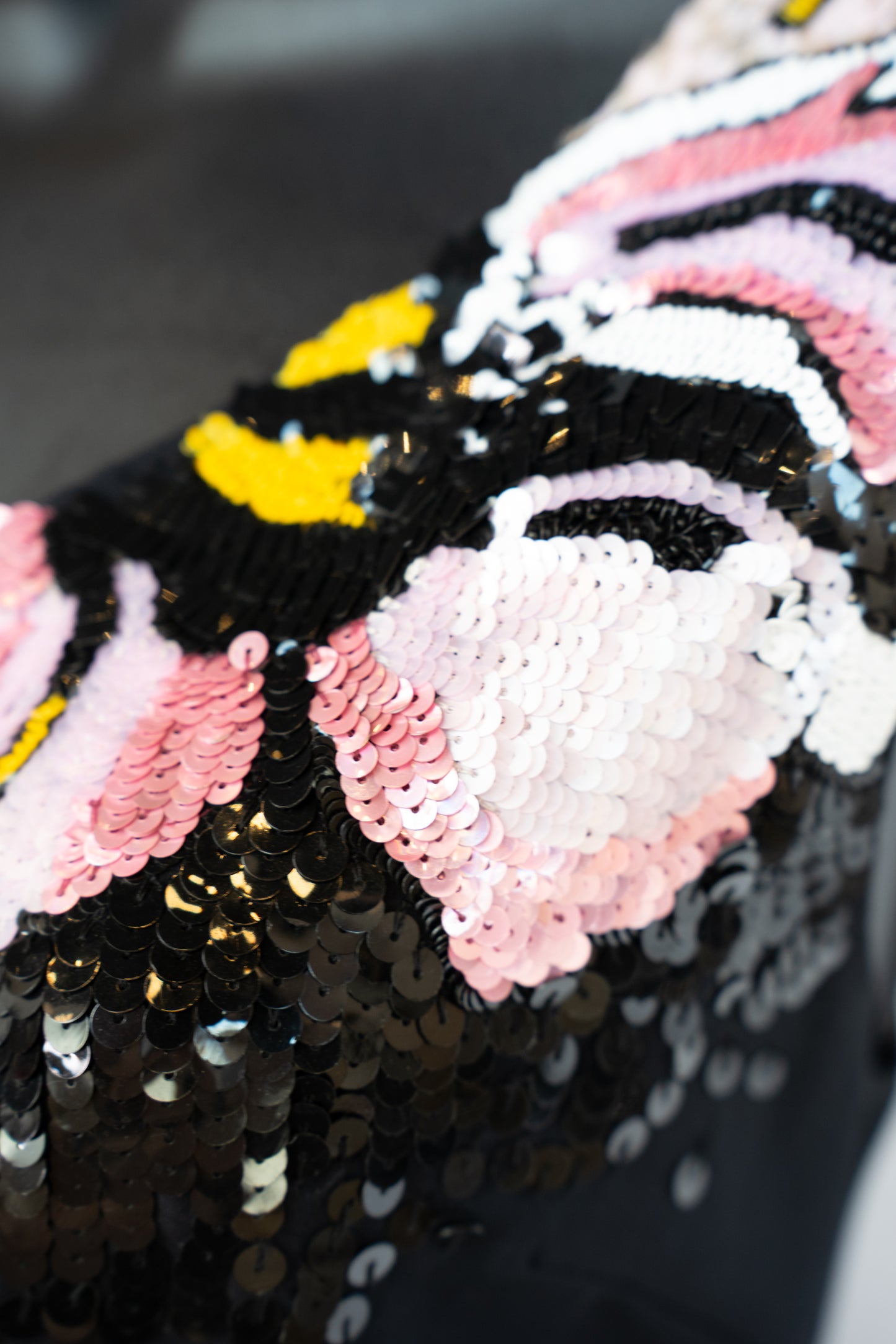 Emilio Pucci Silk Black Single Flutter Cap Sleeve Top w Pink & Black Sequin Detail