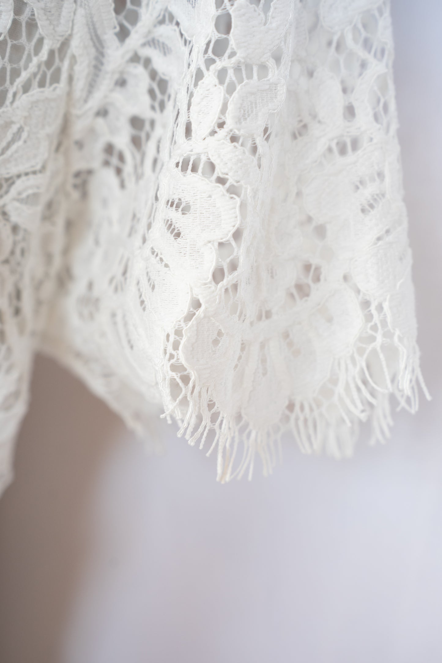 Marjolaine White Lace Short Sleeve Button Up Knee-Length Dress NWT