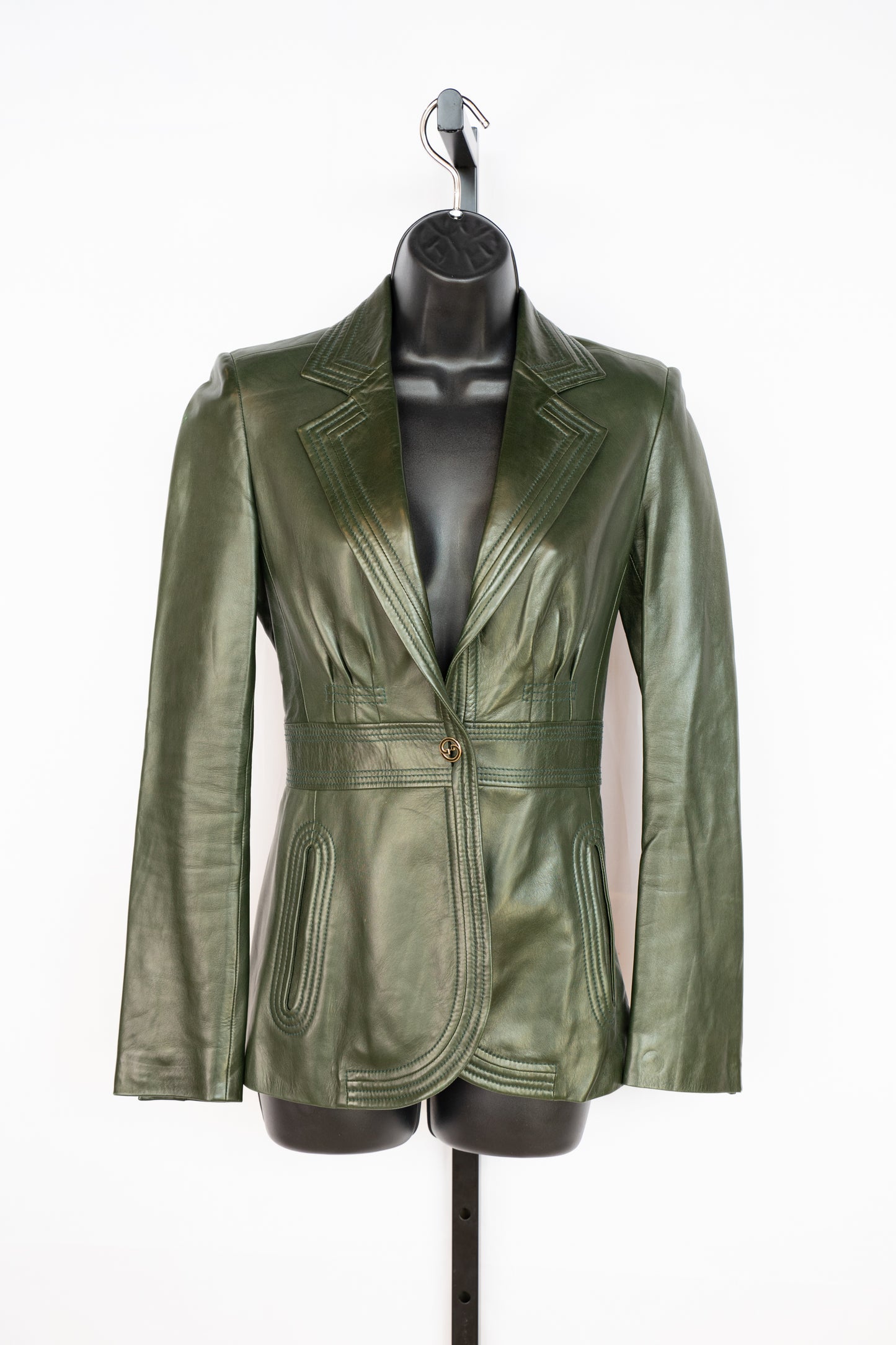 Gucci Green Leather Blazer