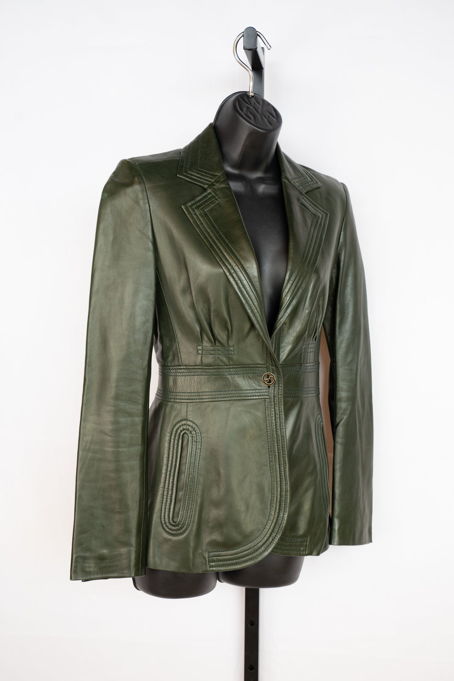 Gucci Green Leather Blazer
