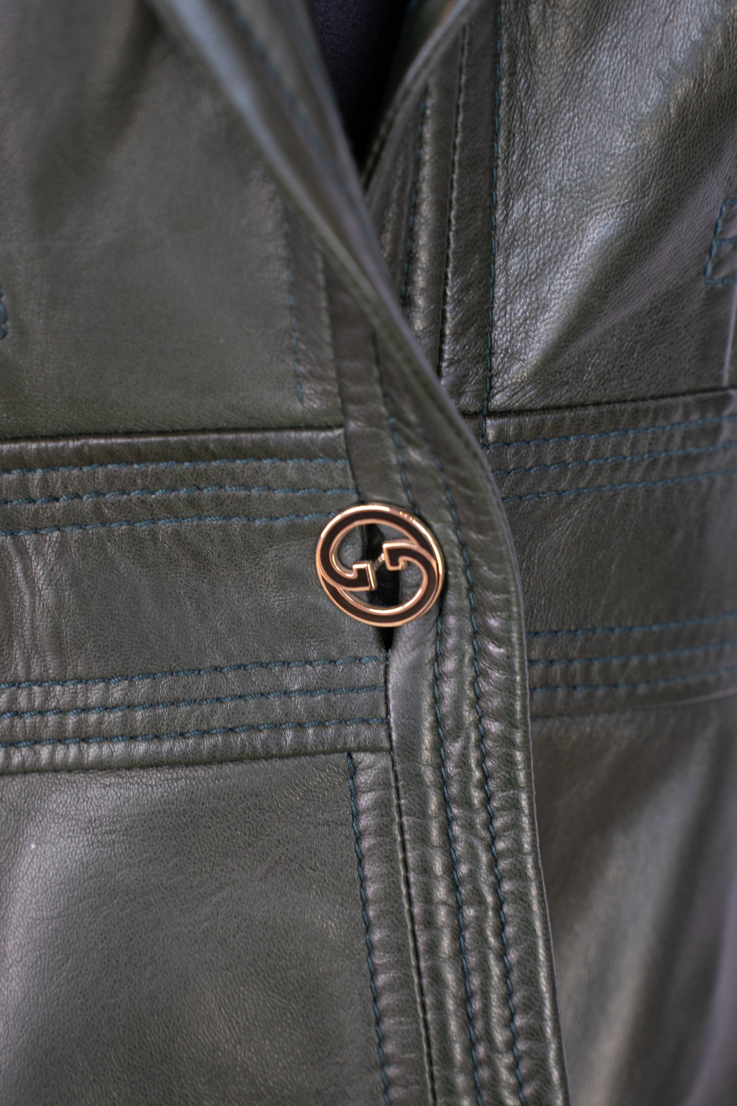 Gucci Green Leather Blazer
