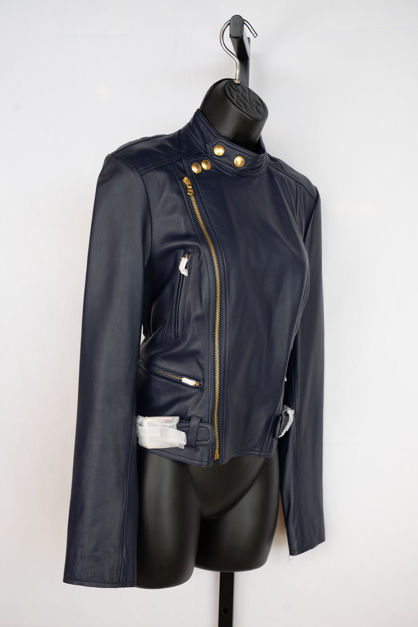 Polo Ralph Lauren Navy Lamb Leather Jacket NWT