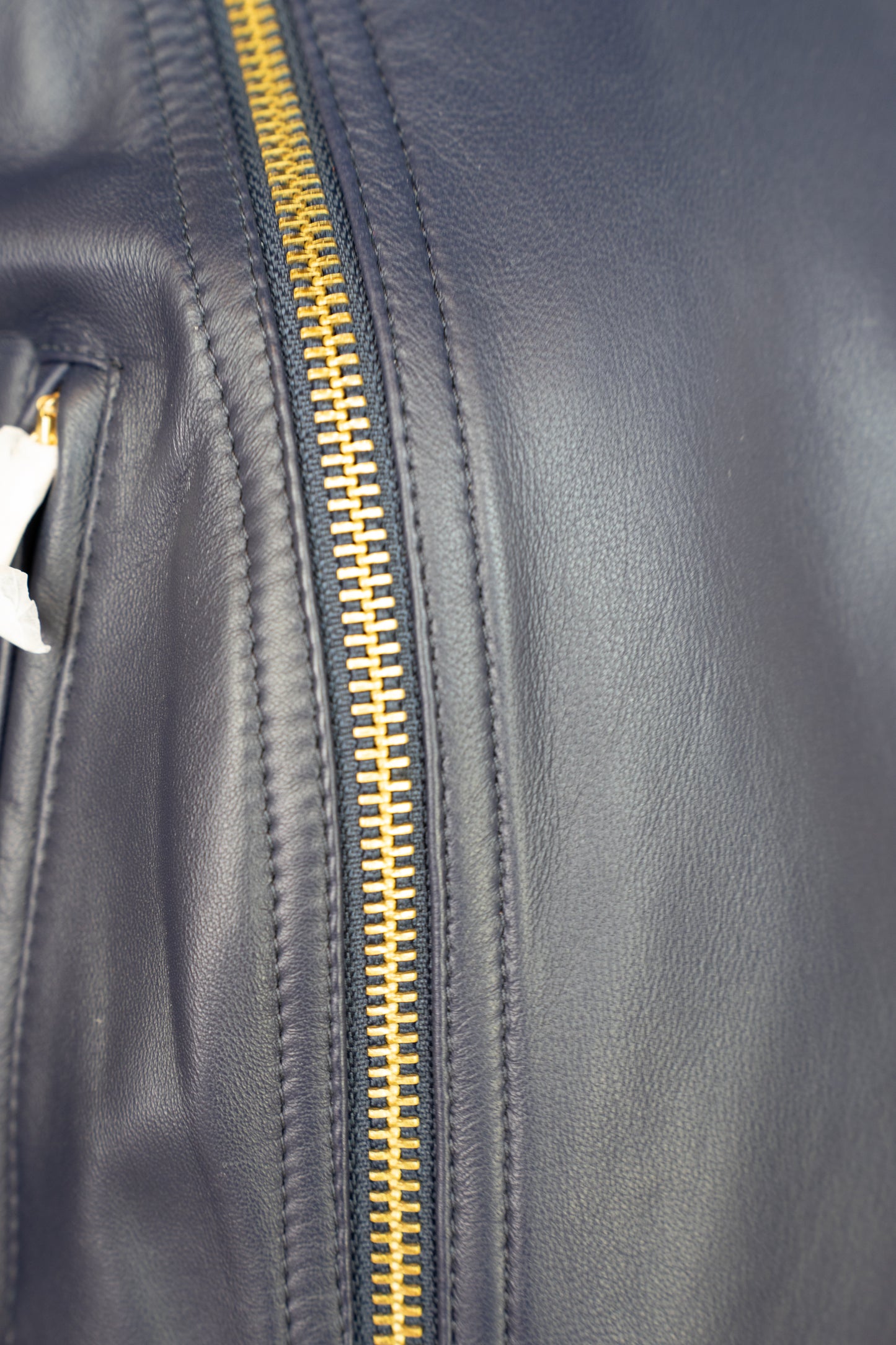 Polo Ralph Lauren Navy Lamb Leather Jacket NWT