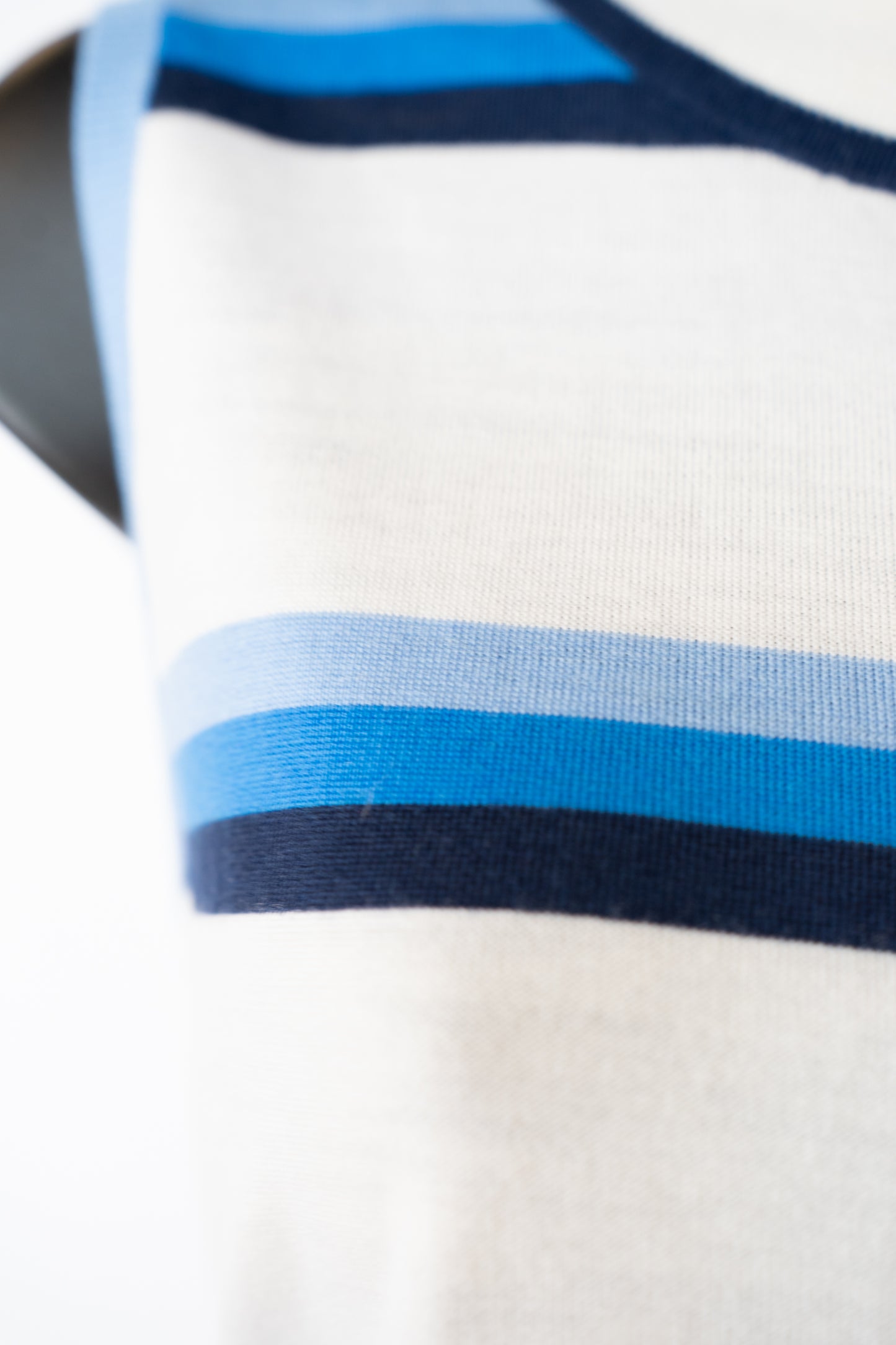 G/Fore White & Blue Striped Sleeveless Mock Neck Top