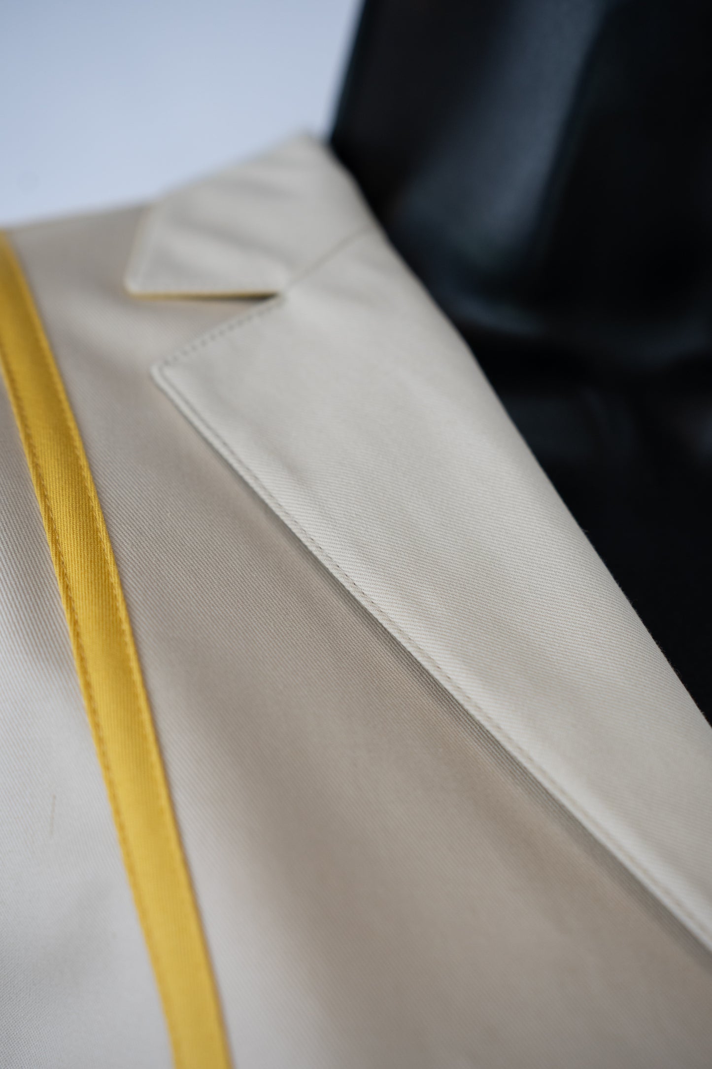 Akris Punto Beige & Yellow Stripe Button Up Collared Jacket NWT
