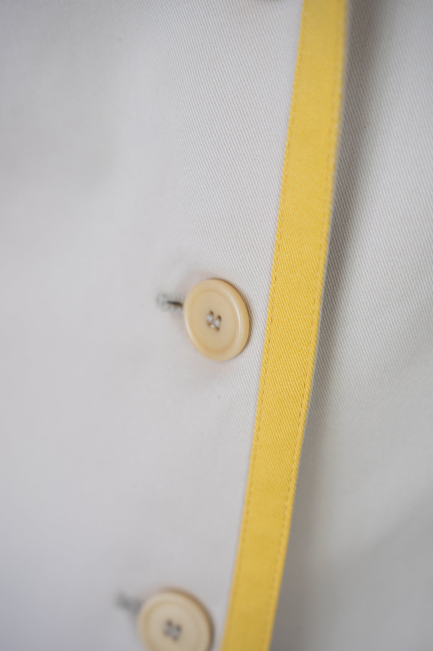 Akris Punto Beige & Yellow Stripe Button Up Collared Jacket NWT