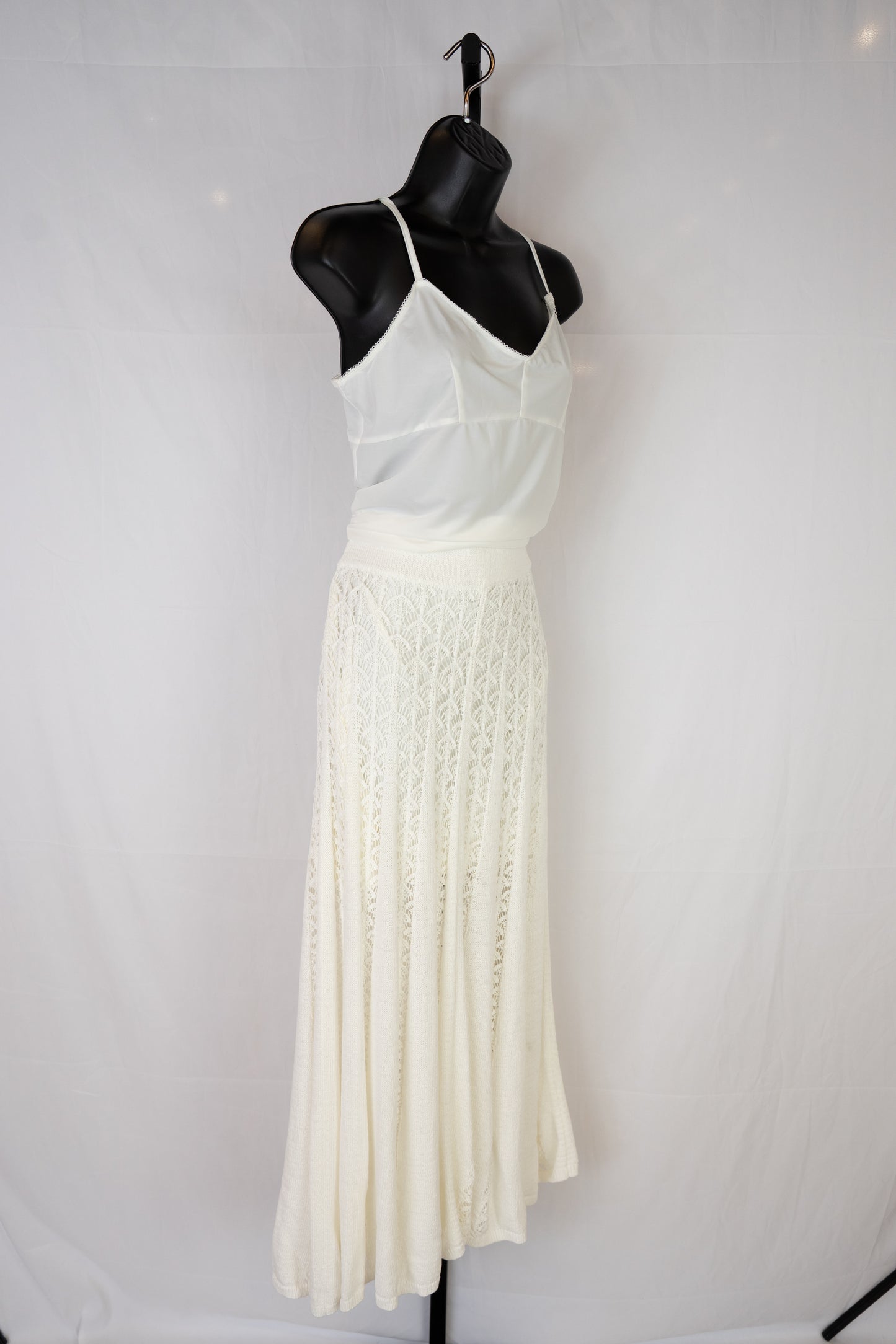 Zimmermann White Crochet & Knit Flare Midi Skirt (Part of Set)