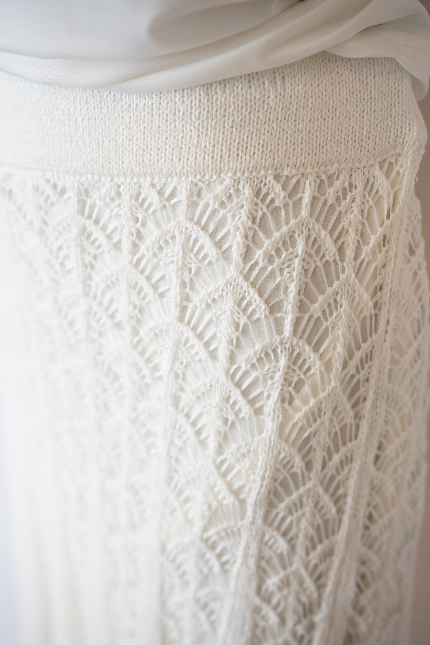 Zimmermann White Crochet & Knit Flare Midi Skirt (Part of Set)
