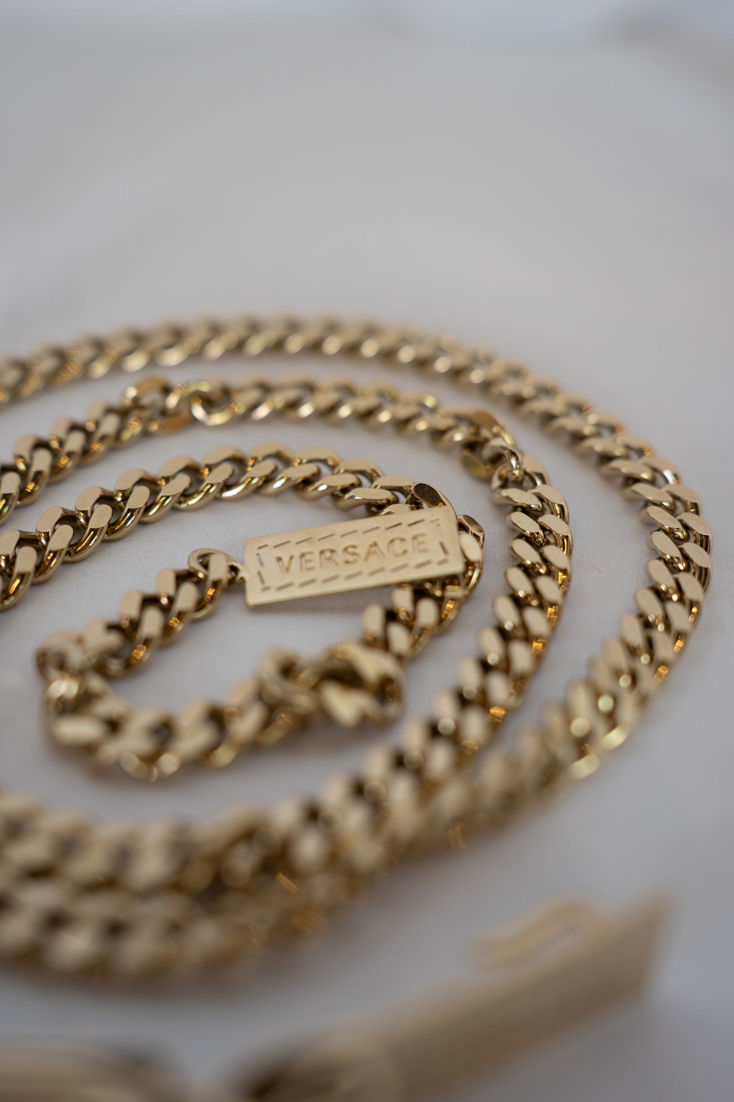 Versace "Gold" Metal Ribbon Belt