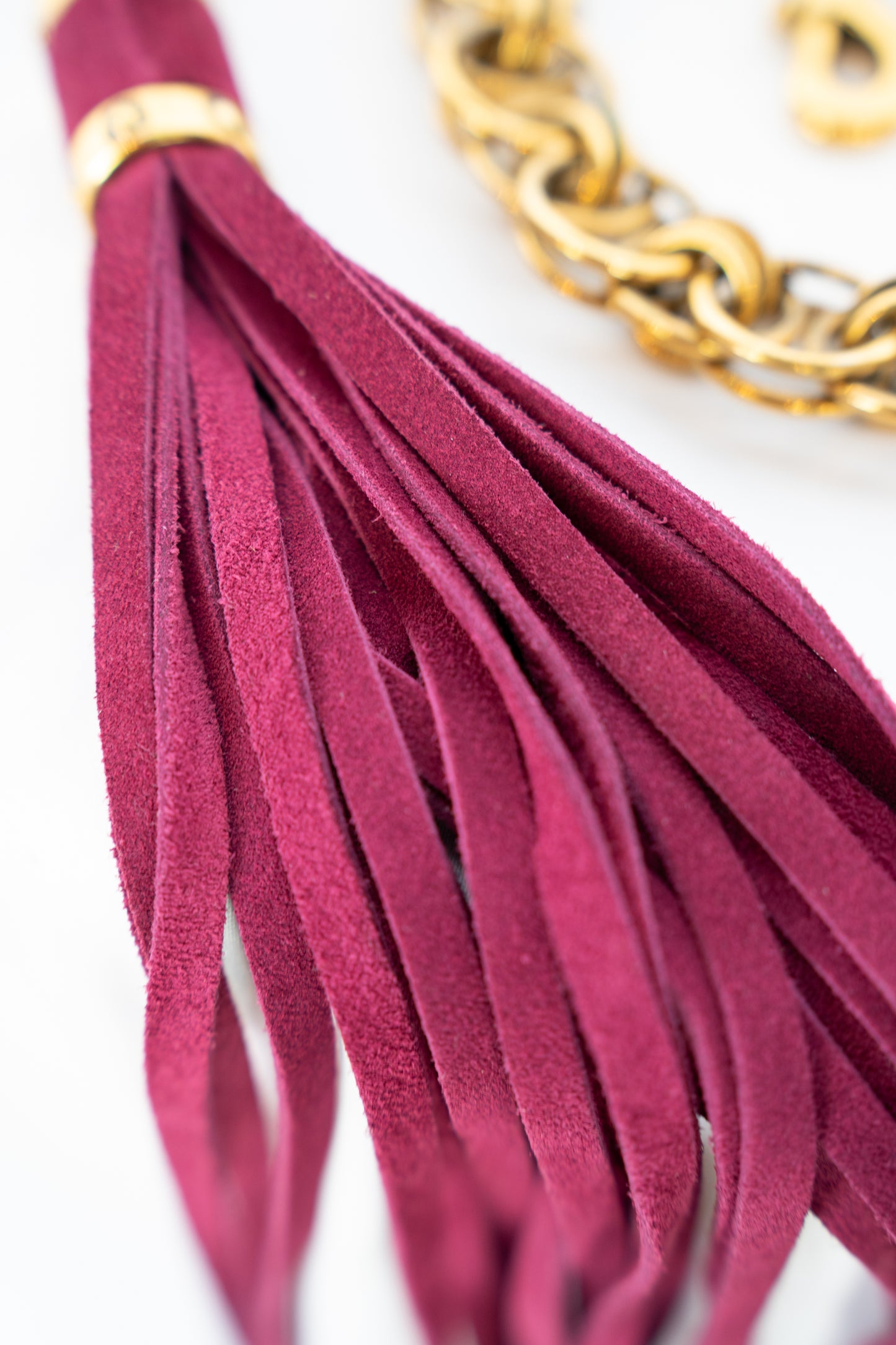 Gucci Gold Chain Belt w/ Maroon Tassel Detail