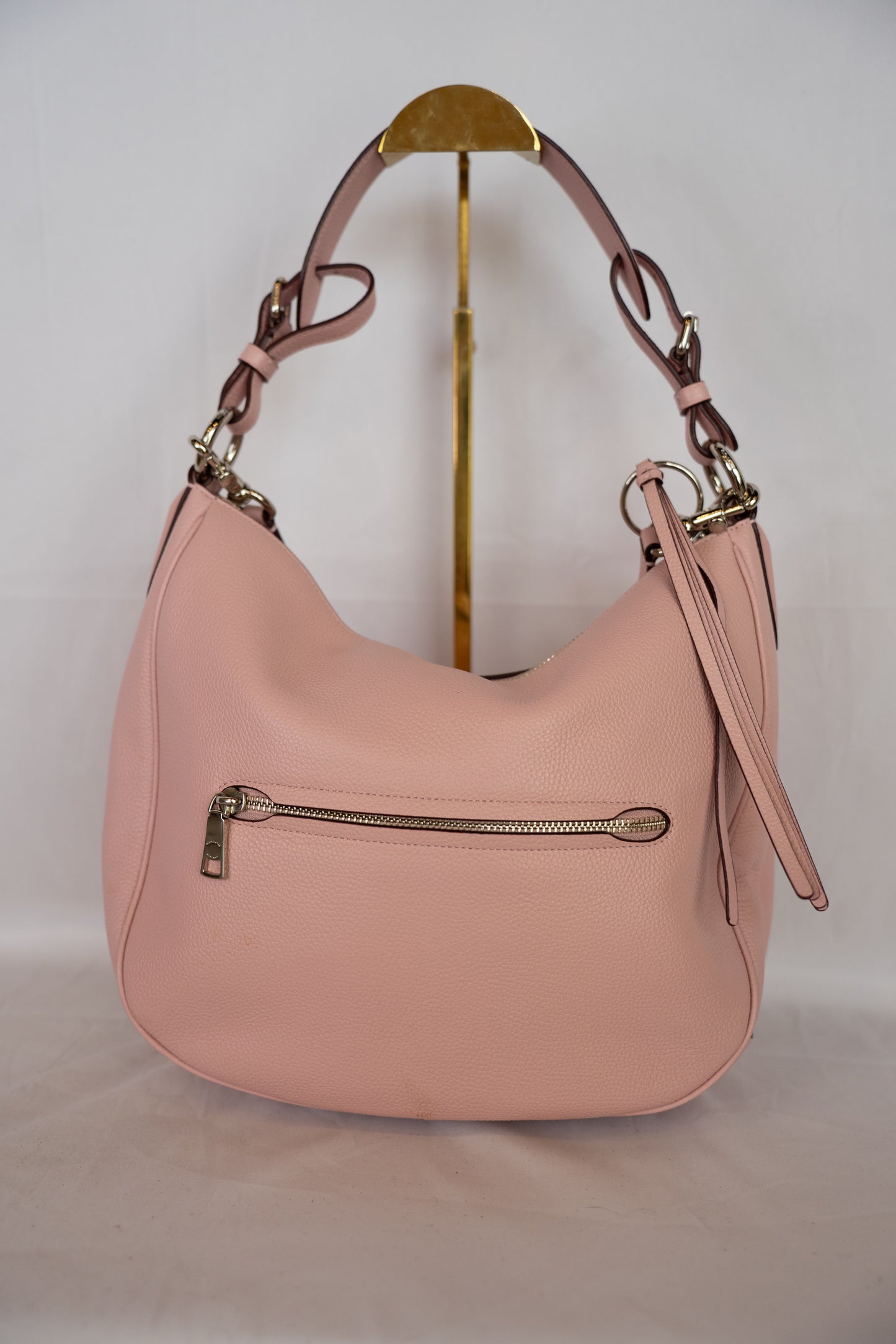 Coach Dusty Pink Sutton Hobo Pebbled Leather Bag