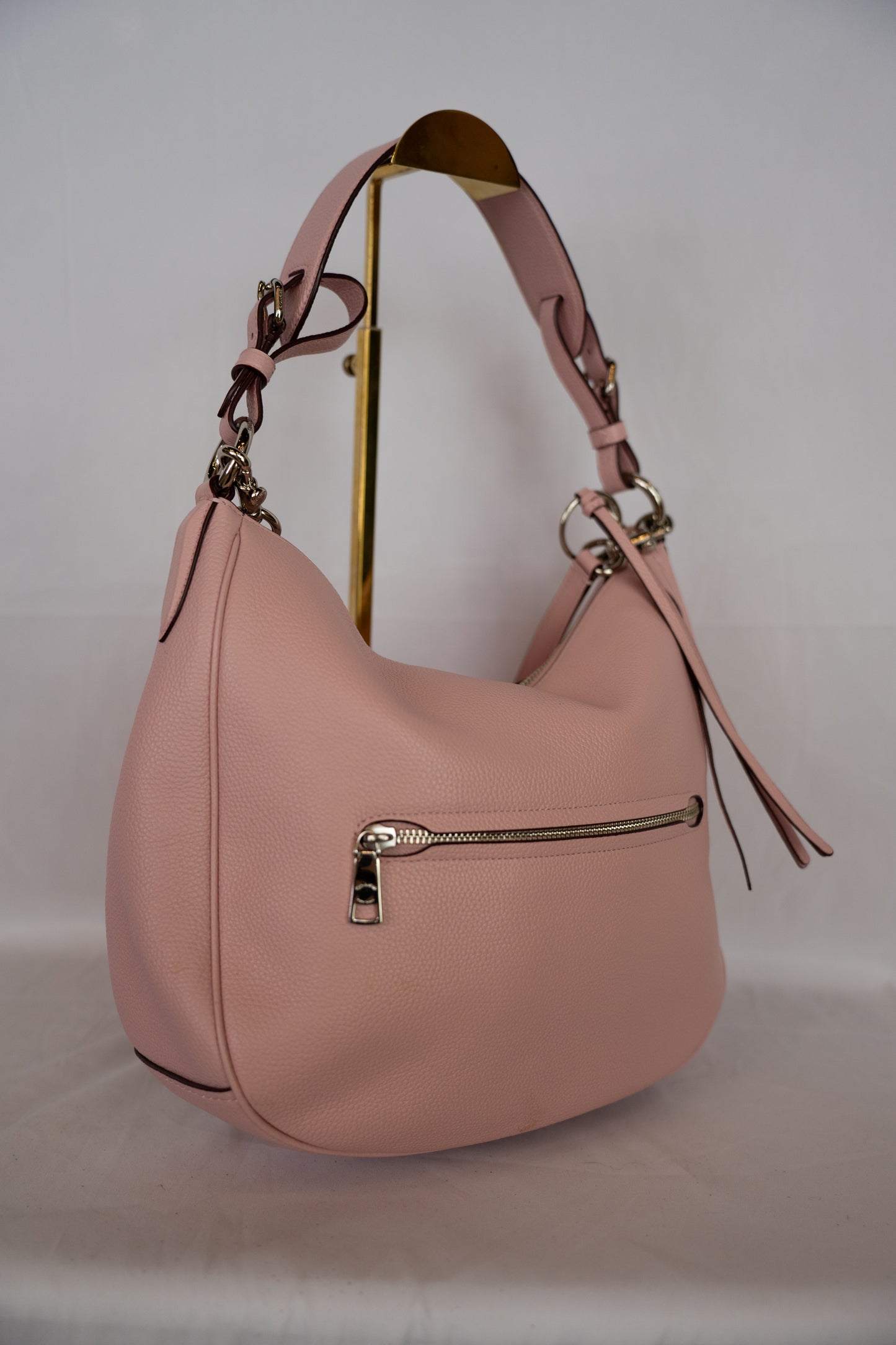 Coach Dusty Pink Sutton Hobo Pebbled Leather Bag