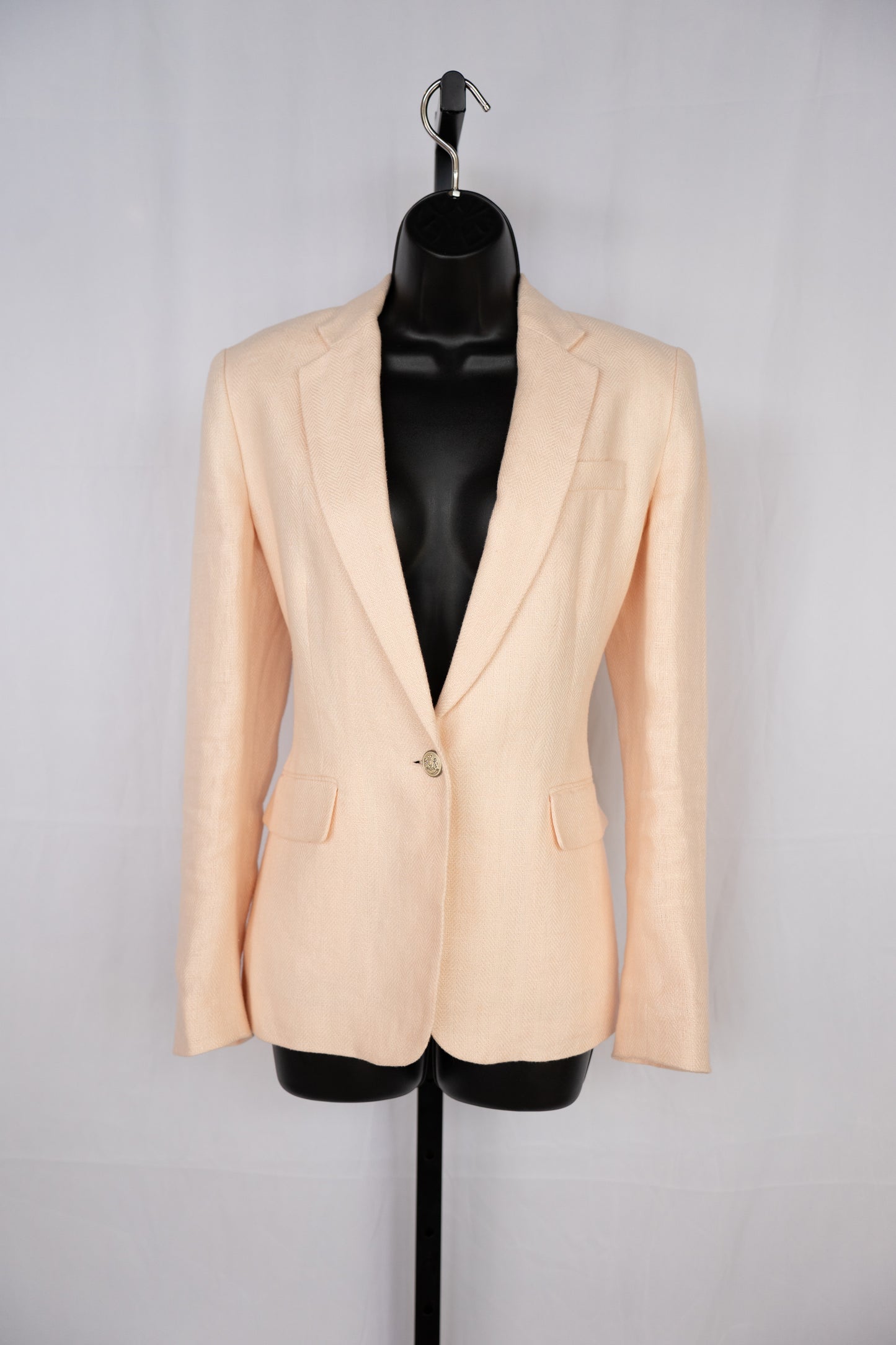 Lauren Ralph Lauren Linen Light Pink Single Button & Single Breasted Blazer