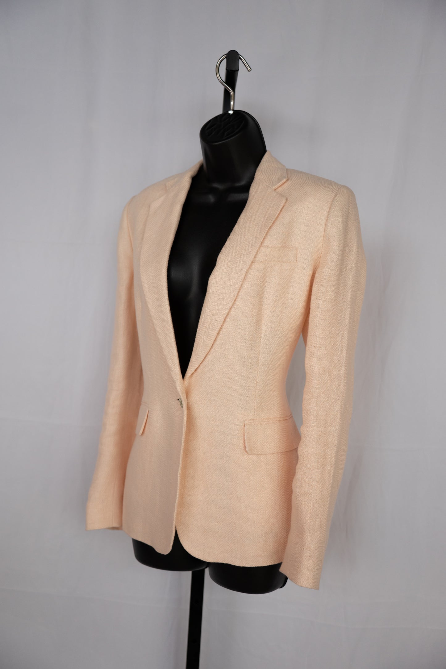 Lauren Ralph Lauren Linen Light Pink Single Button & Single Breasted Blazer