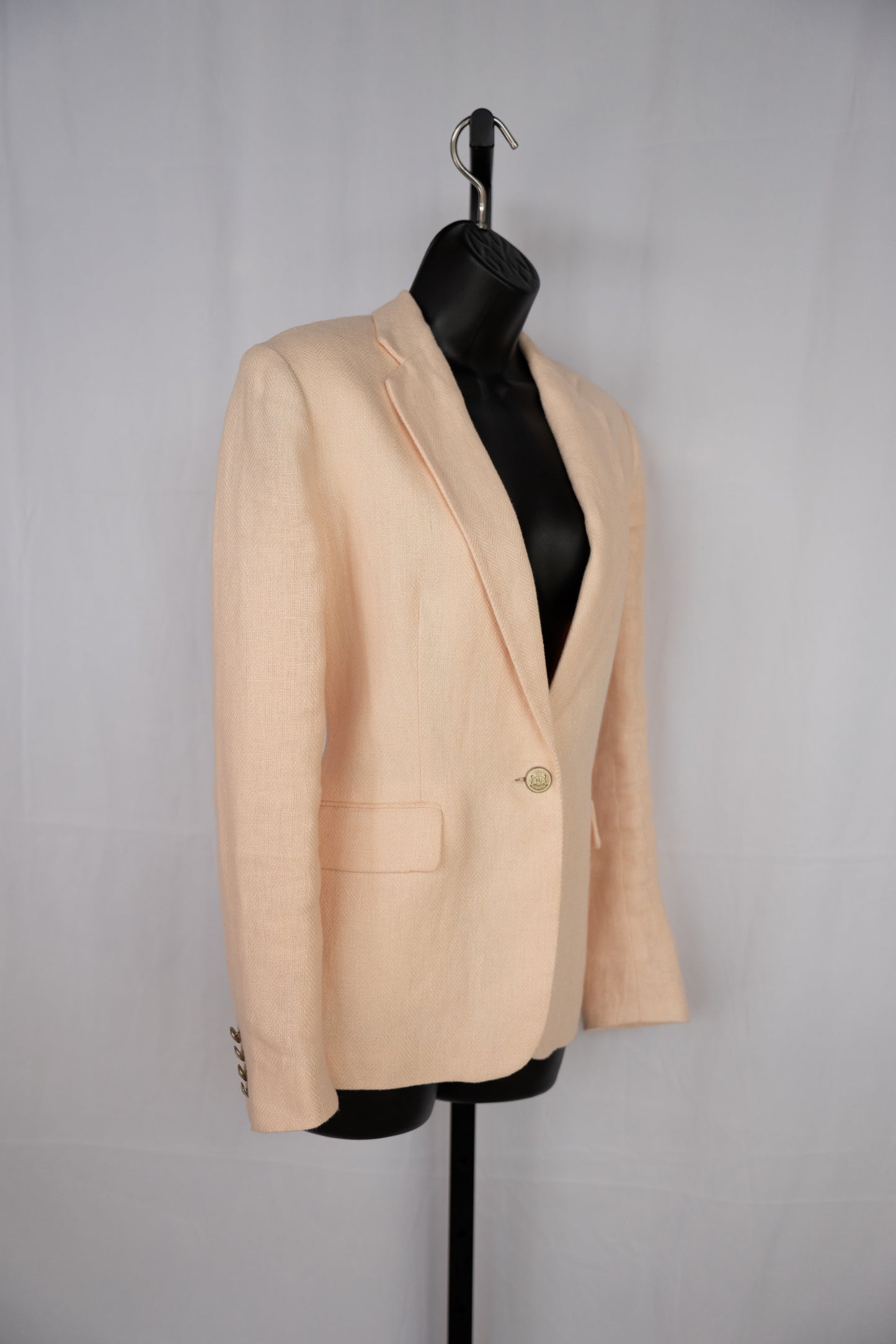 Lauren Ralph Lauren Linen Light Pink Single Button & Single Breasted Blazer