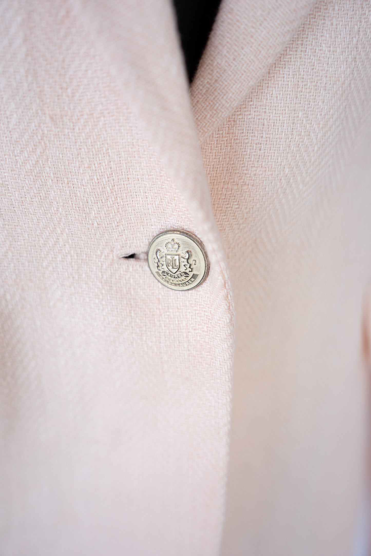 Lauren Ralph Lauren Linen Light Pink Single Button & Single Breasted Blazer