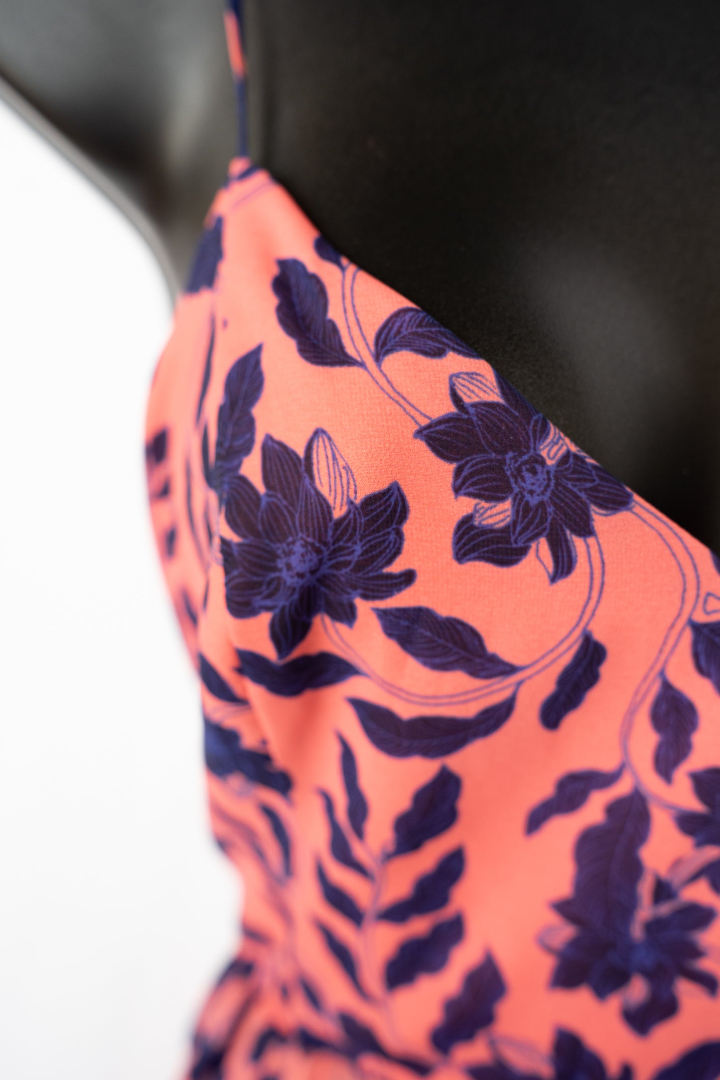 House of Harlow Light Pink & Blue Floral Sleeveless Maxi Ruffle Dress