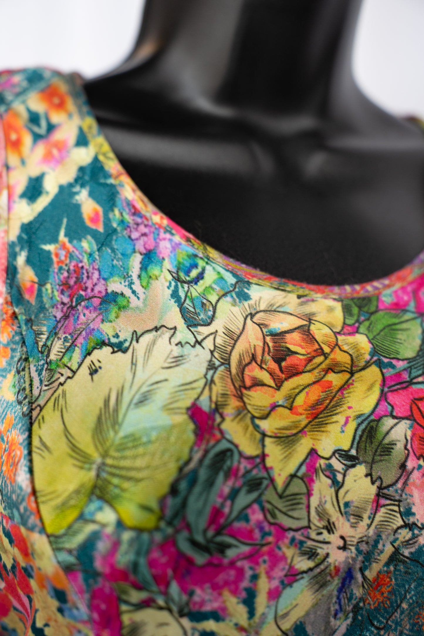 Johnny Was Floral Sleeveless Flowy Maxi Dress